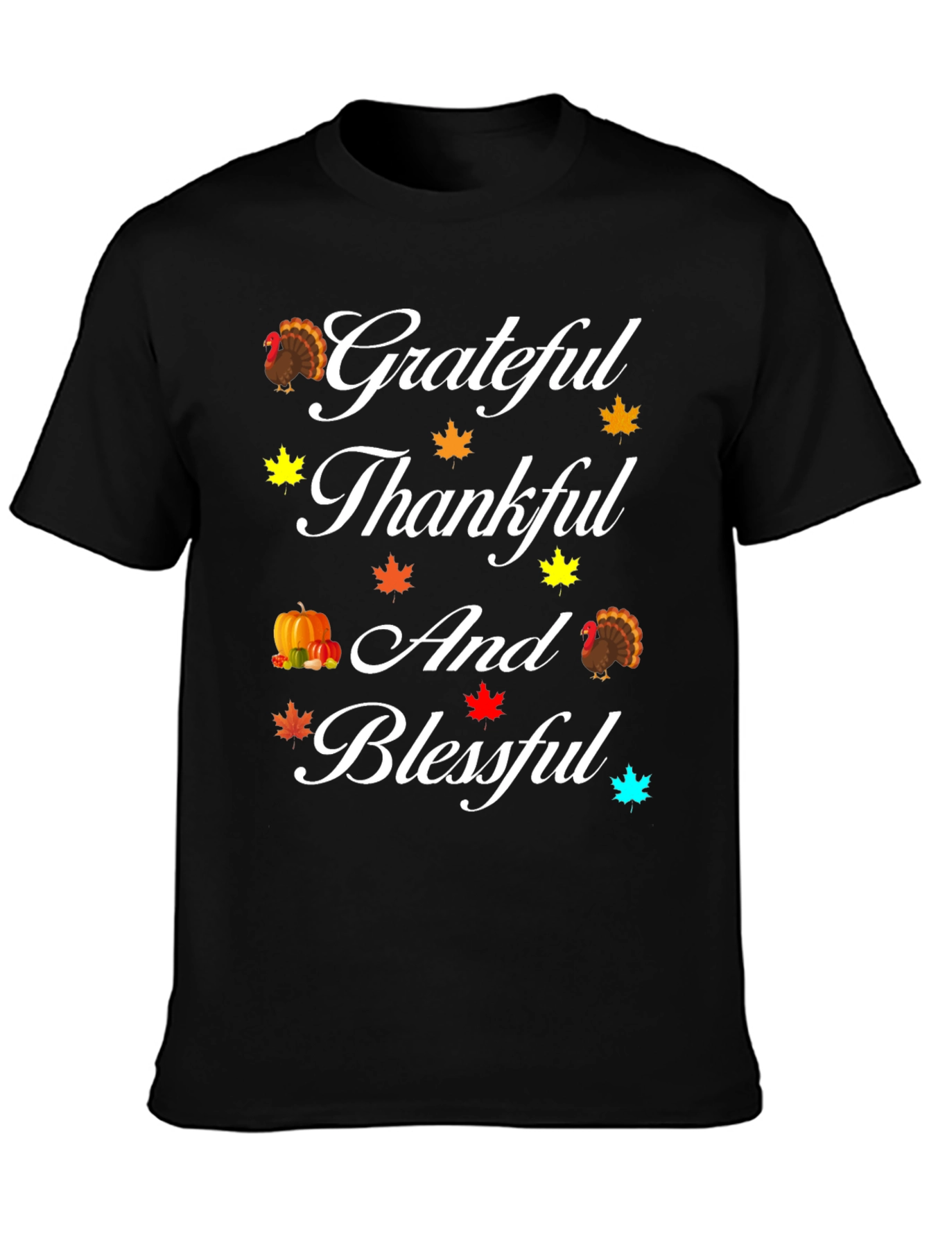 Thanksgiving Grateful Thankful Blessed T-Shirt