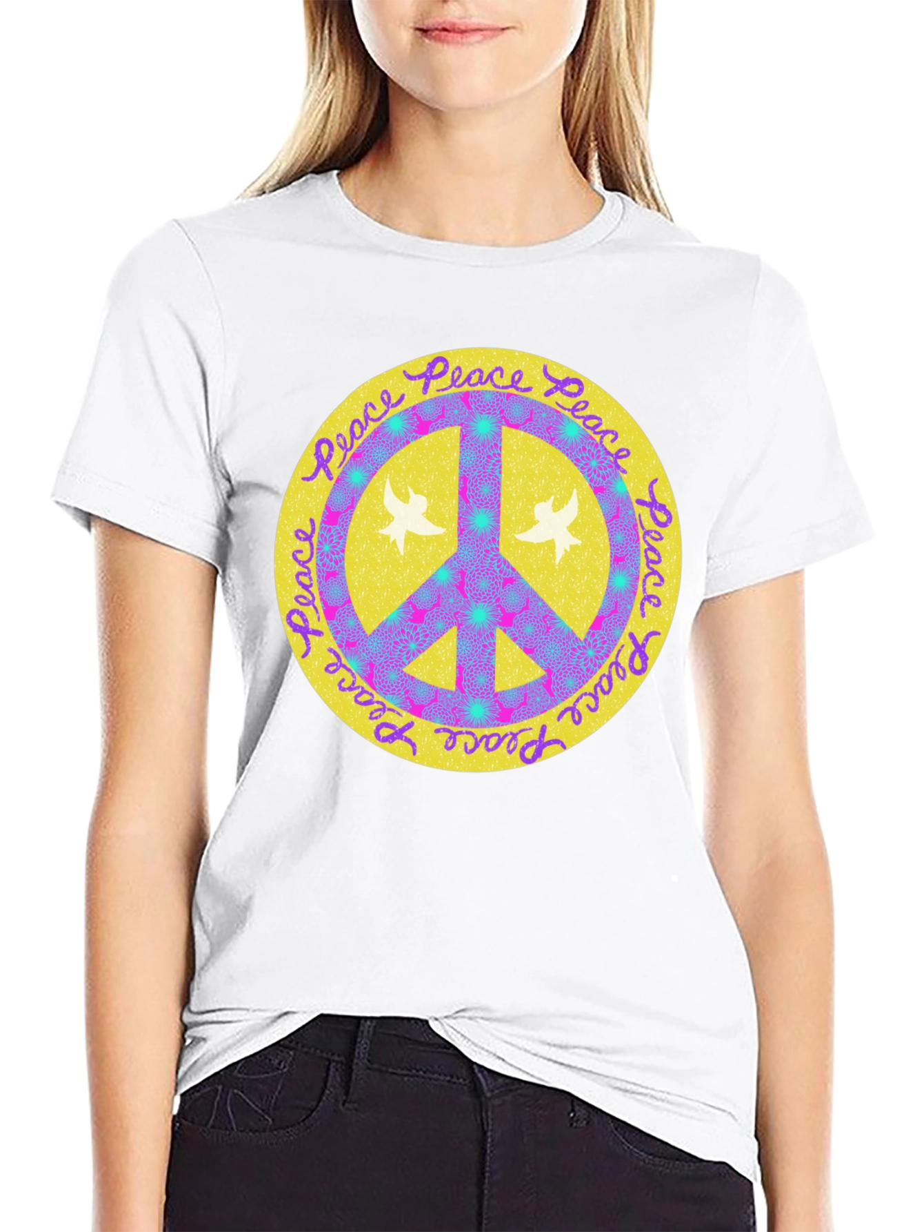 Peace Sign Graphic Tee - Retro Style