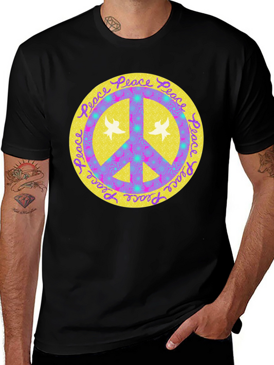 Peace Sign Graphic Tee - Retro Style