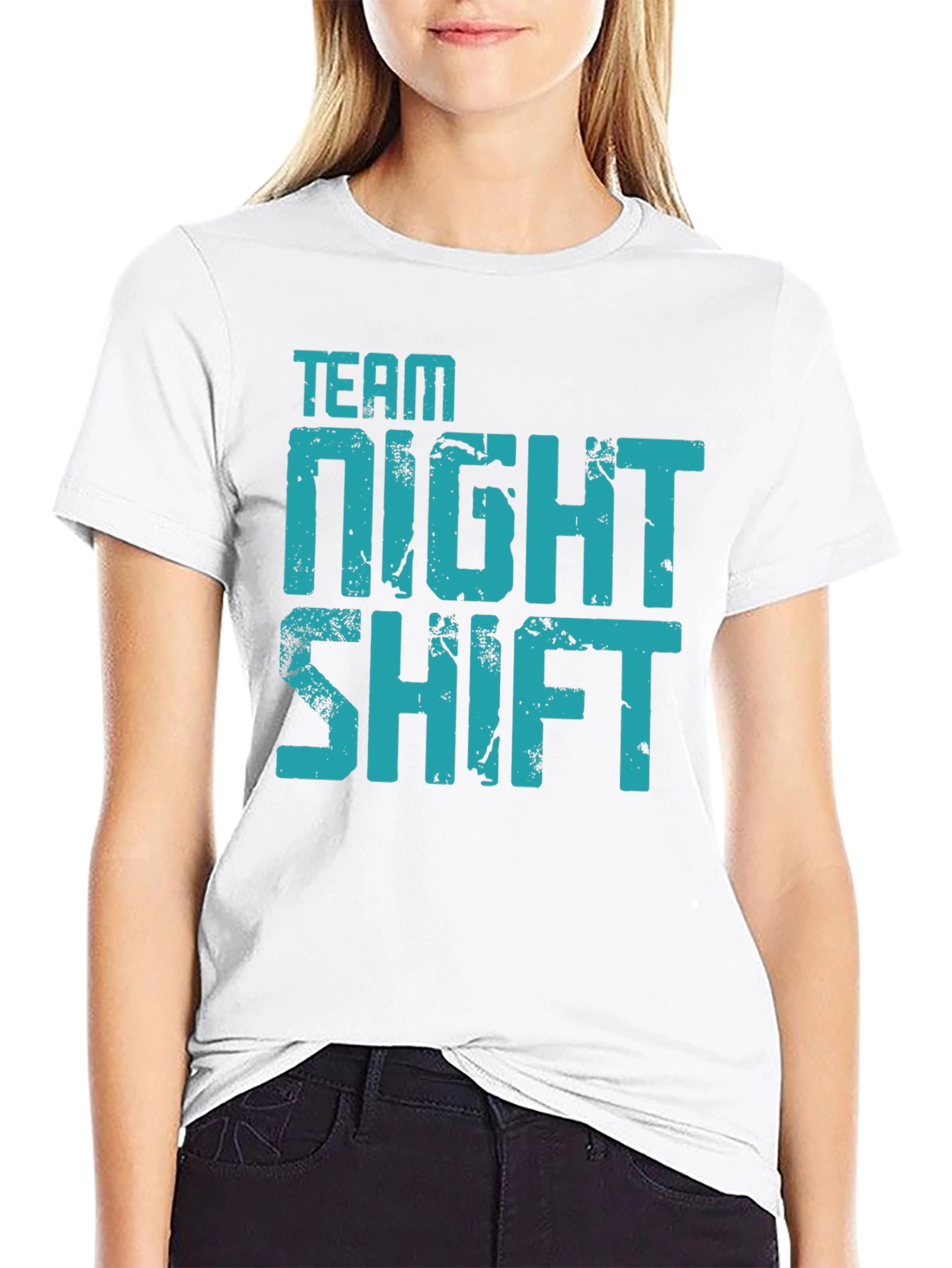 Team Night Shift Black Graphic T-Shirt