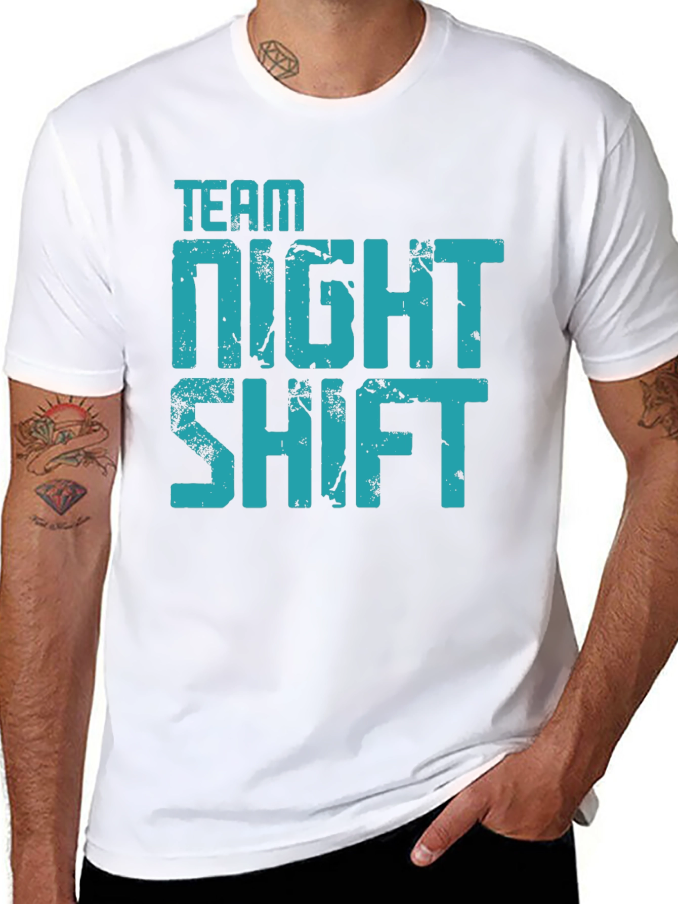 Team Night Shift Black Graphic T-Shirt