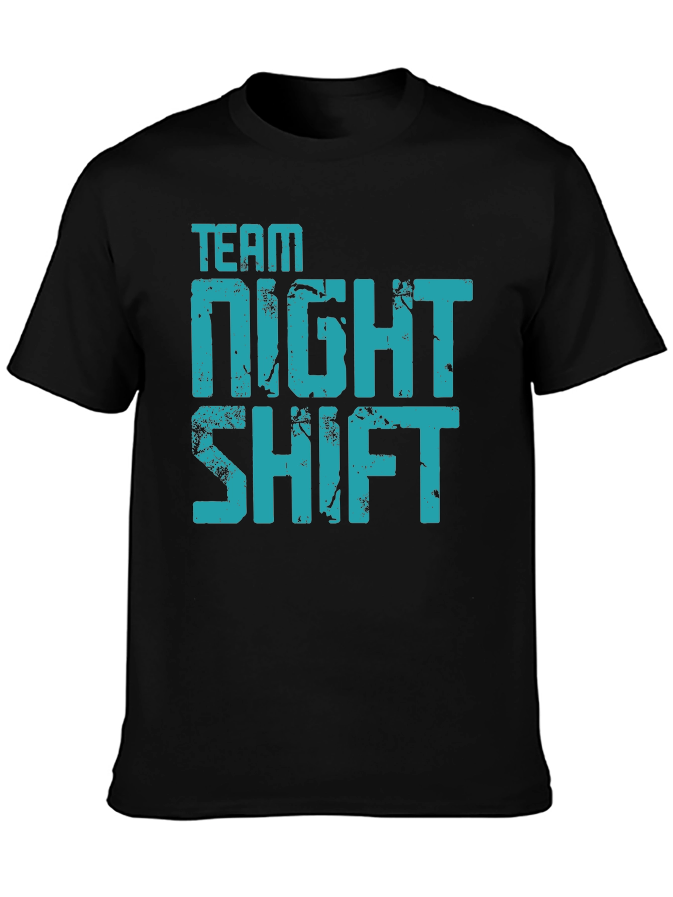 Team Night Shift Black Graphic T-Shirt