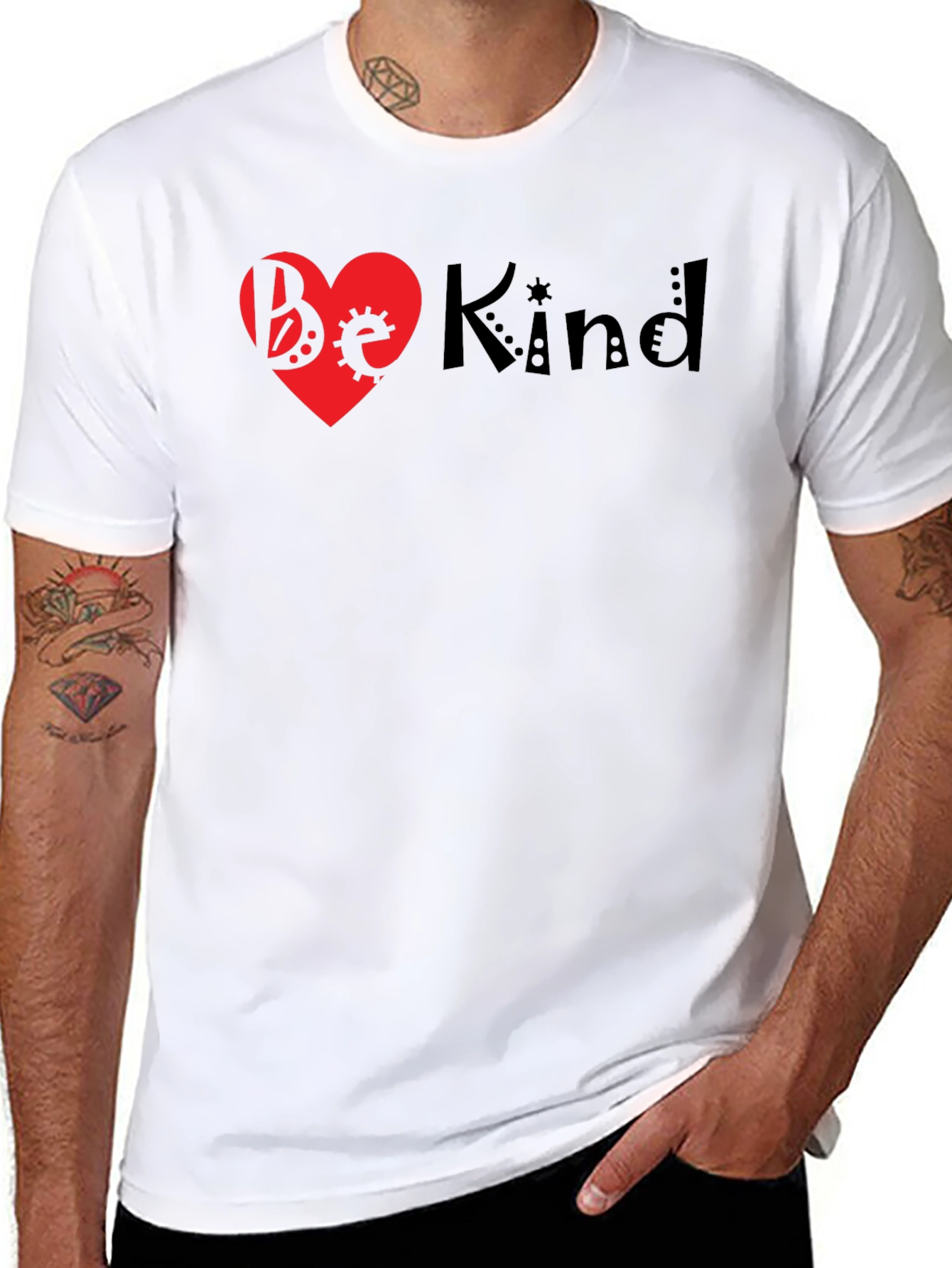 Be Kind Heart Graphic Tee - Black