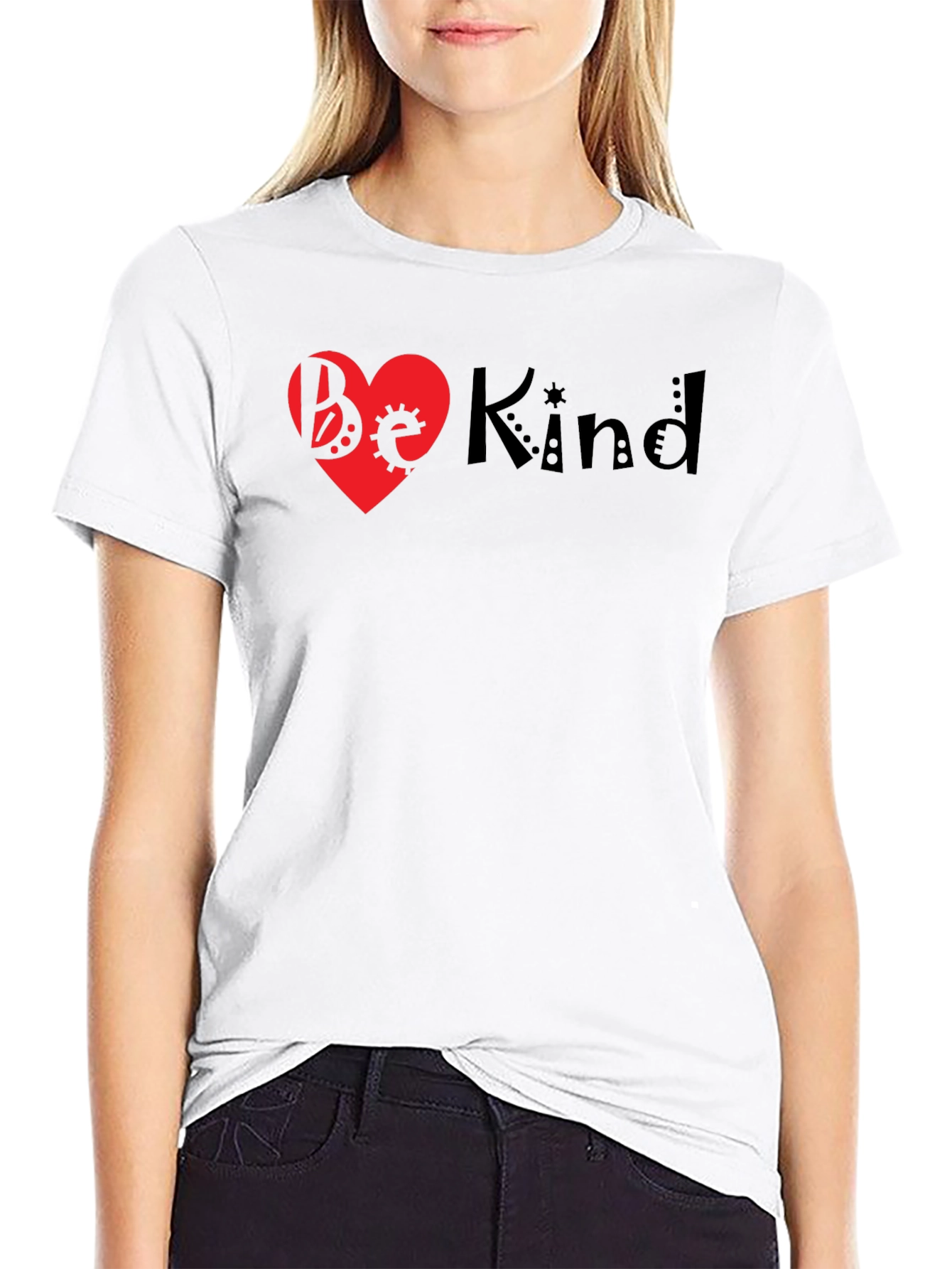 Be Kind Heart Graphic Tee - Black