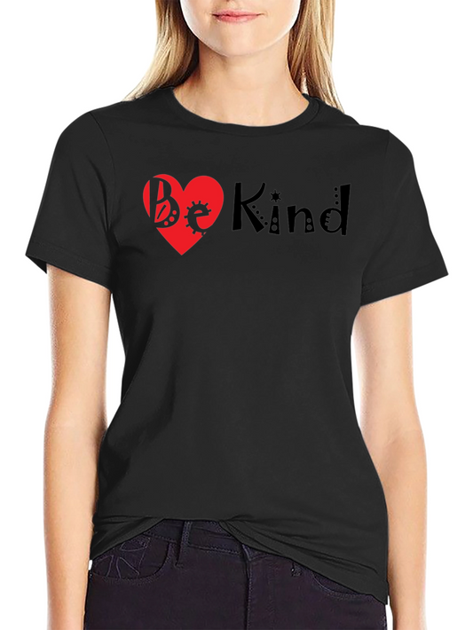 Be Kind Heart Graphic Tee - Black