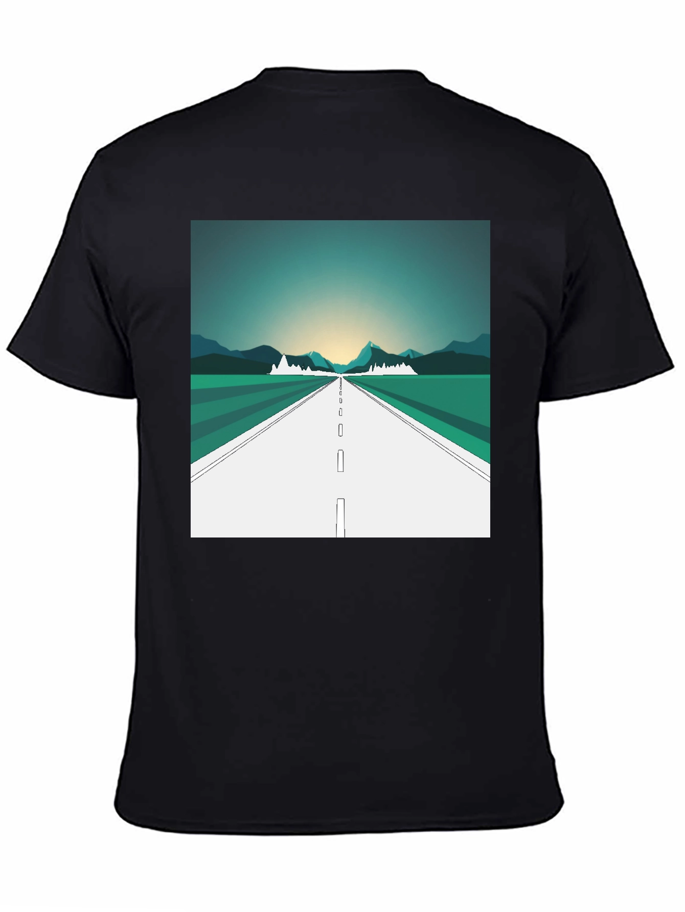 Road Trip Graphic Tee - Black Cotton T-Shirt
