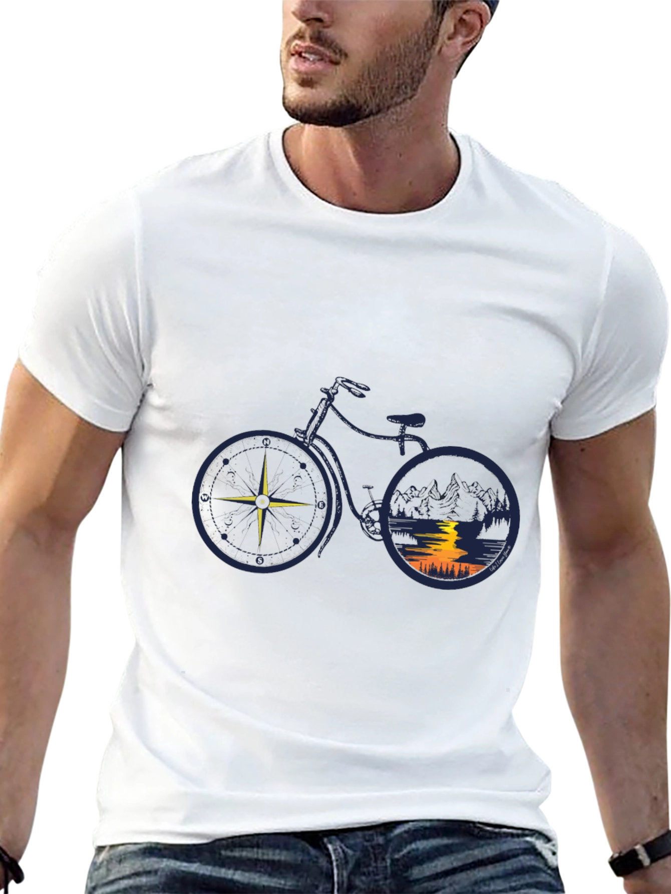 Compass Bike Graphic Tee - Adventure Awaits