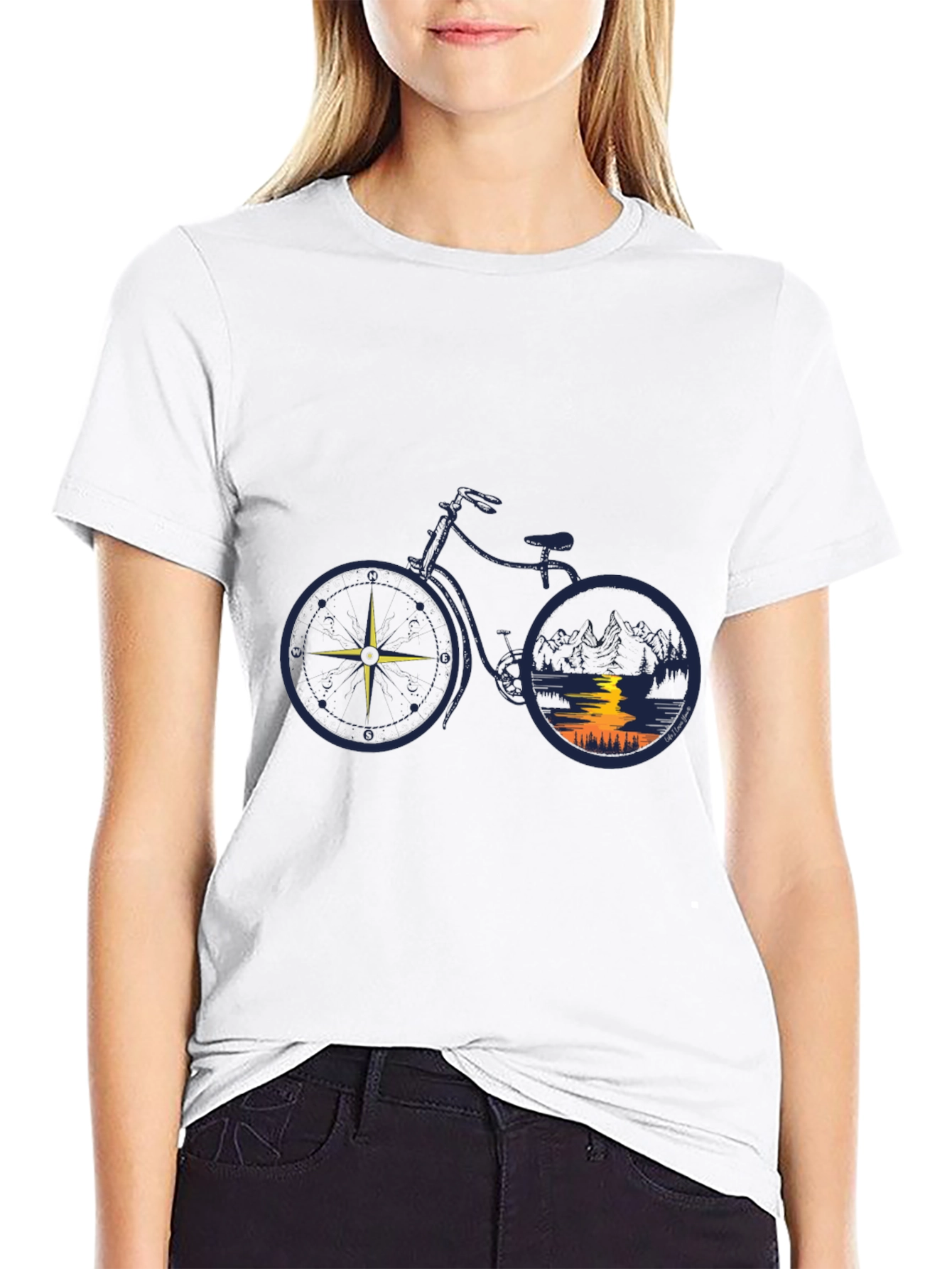 Compass Bike Graphic Tee - Adventure Awaits