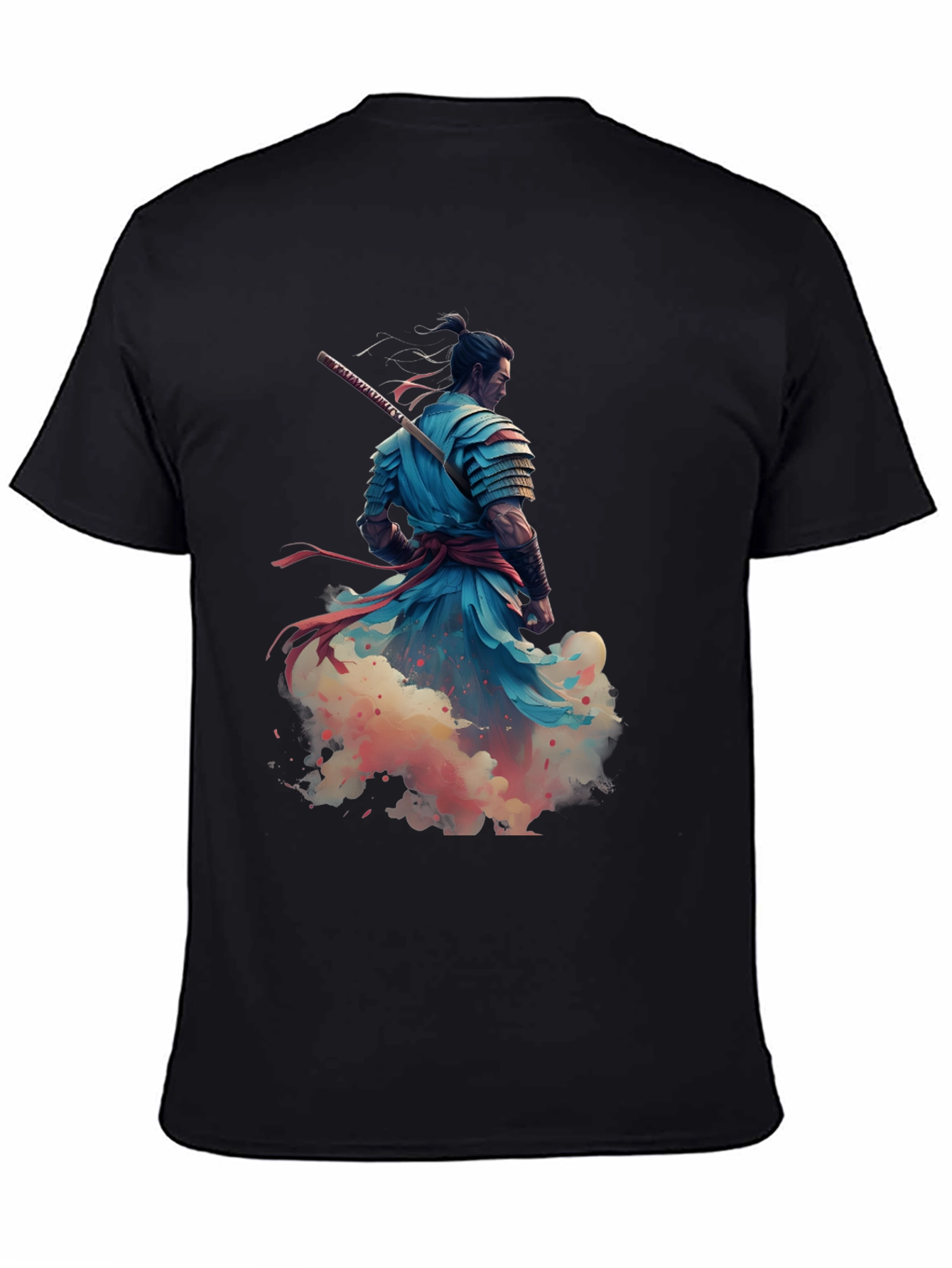 Samurai Warrior Graphic Print Tee - Black