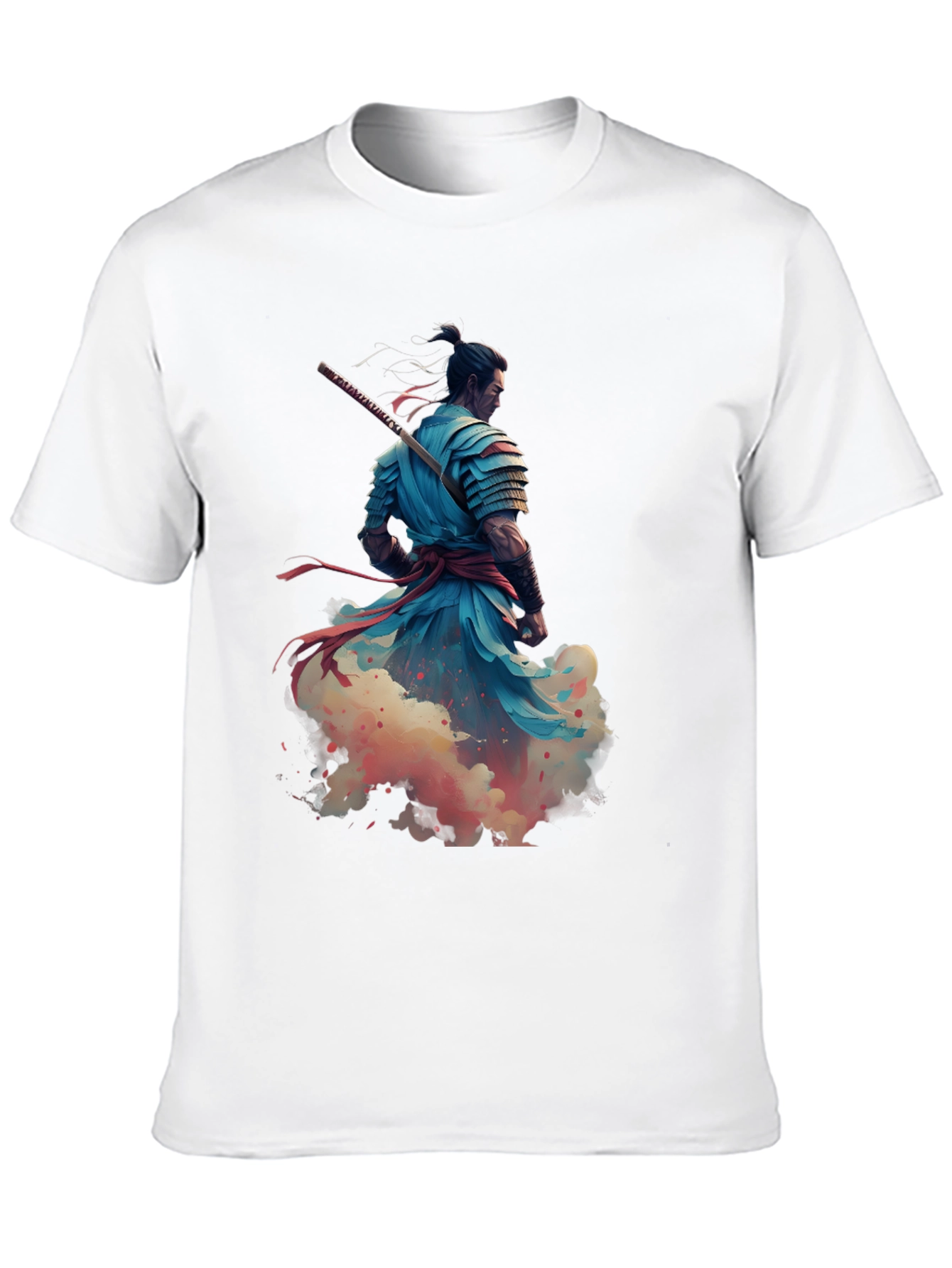 Samurai Warrior Graphic Print Tee - Black
