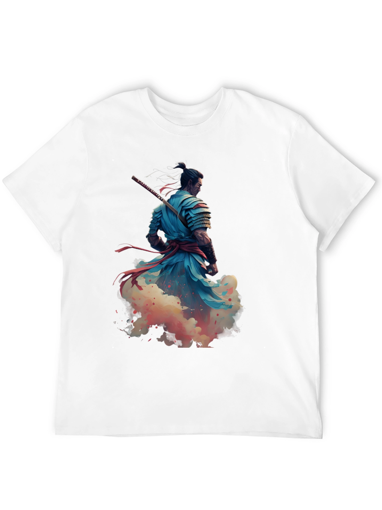 Samurai Warrior Graphic Print Tee - Black