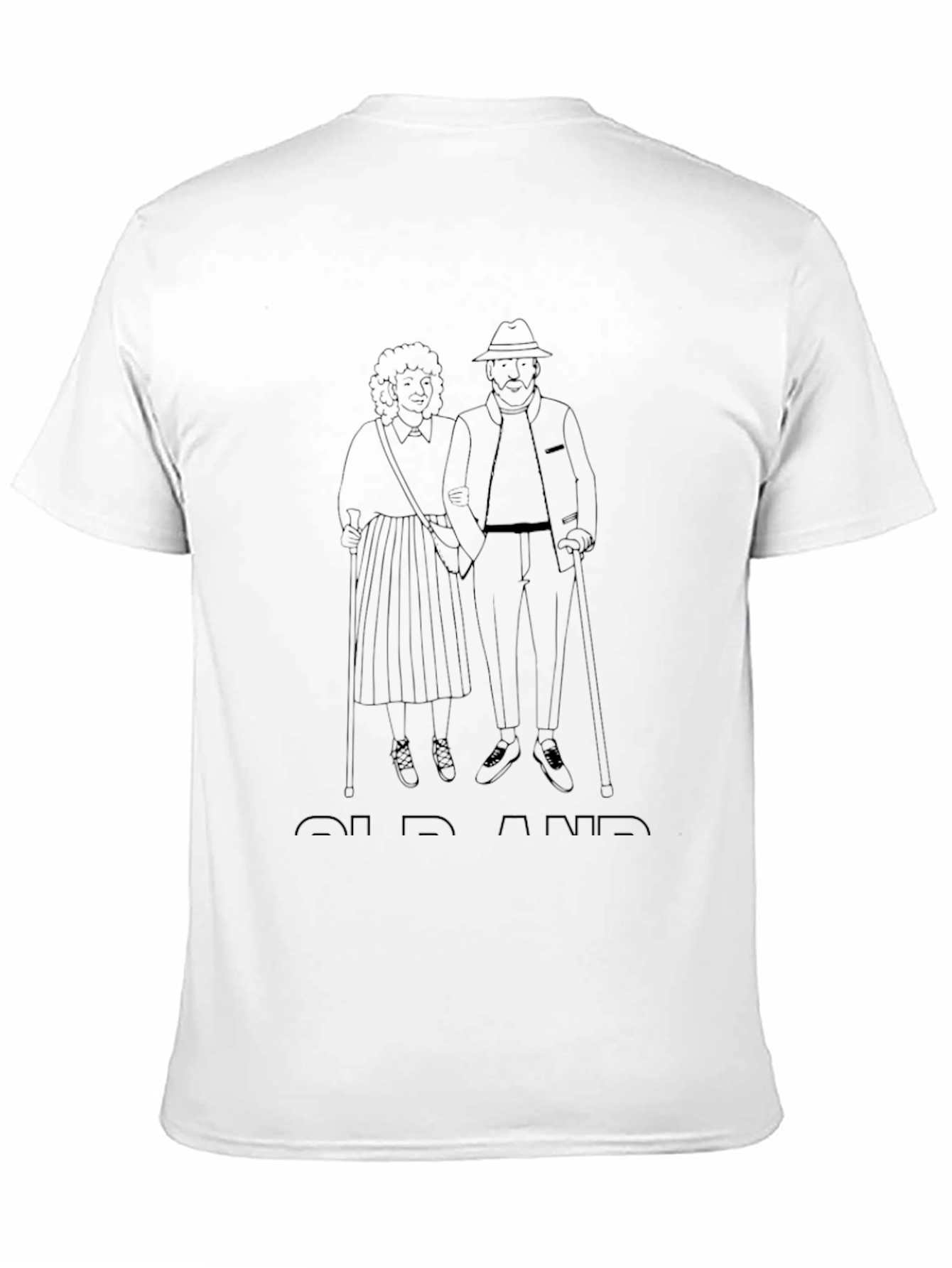 Old Couple Graphic Black T-Shirt