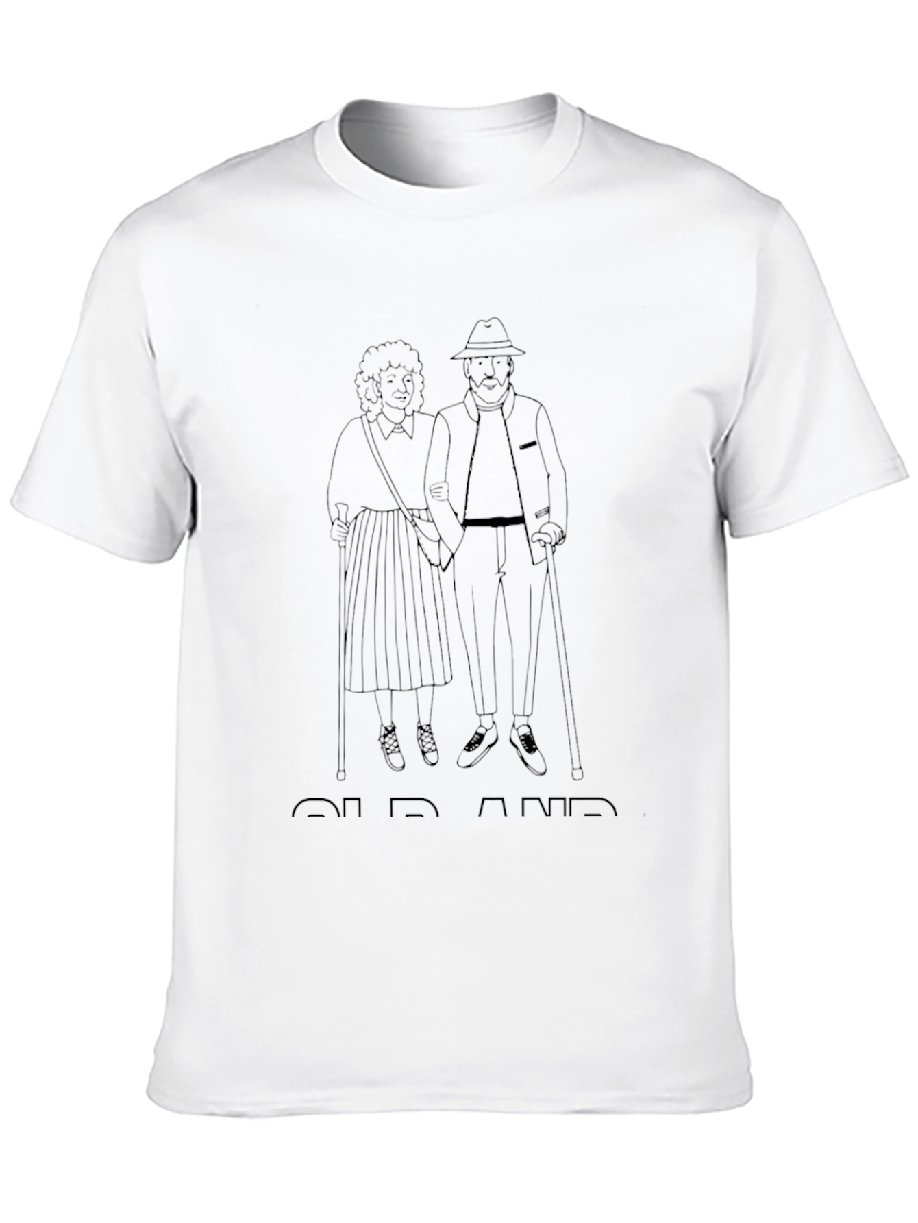Old Couple Graphic Black T-Shirt