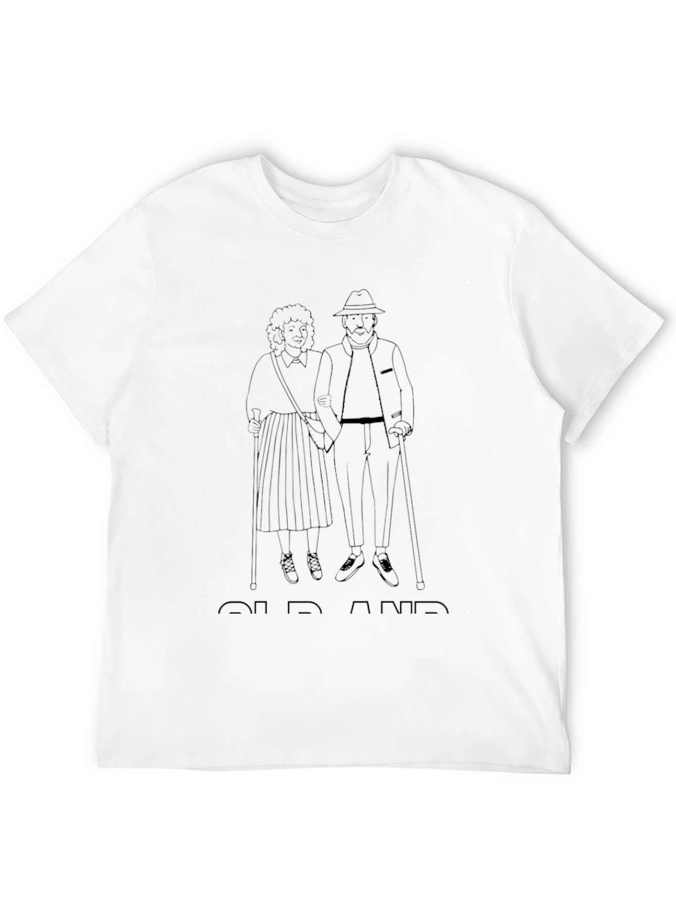 Old Couple Graphic Black T-Shirt