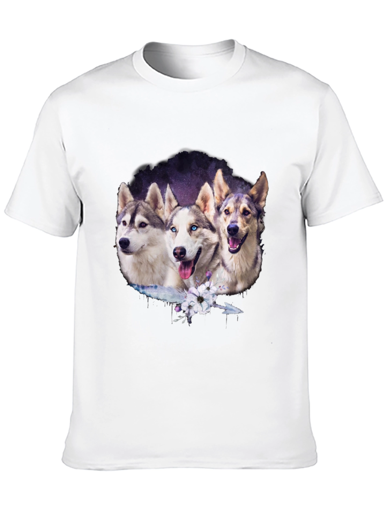 Husky Trio Graphic T-Shirt - Black