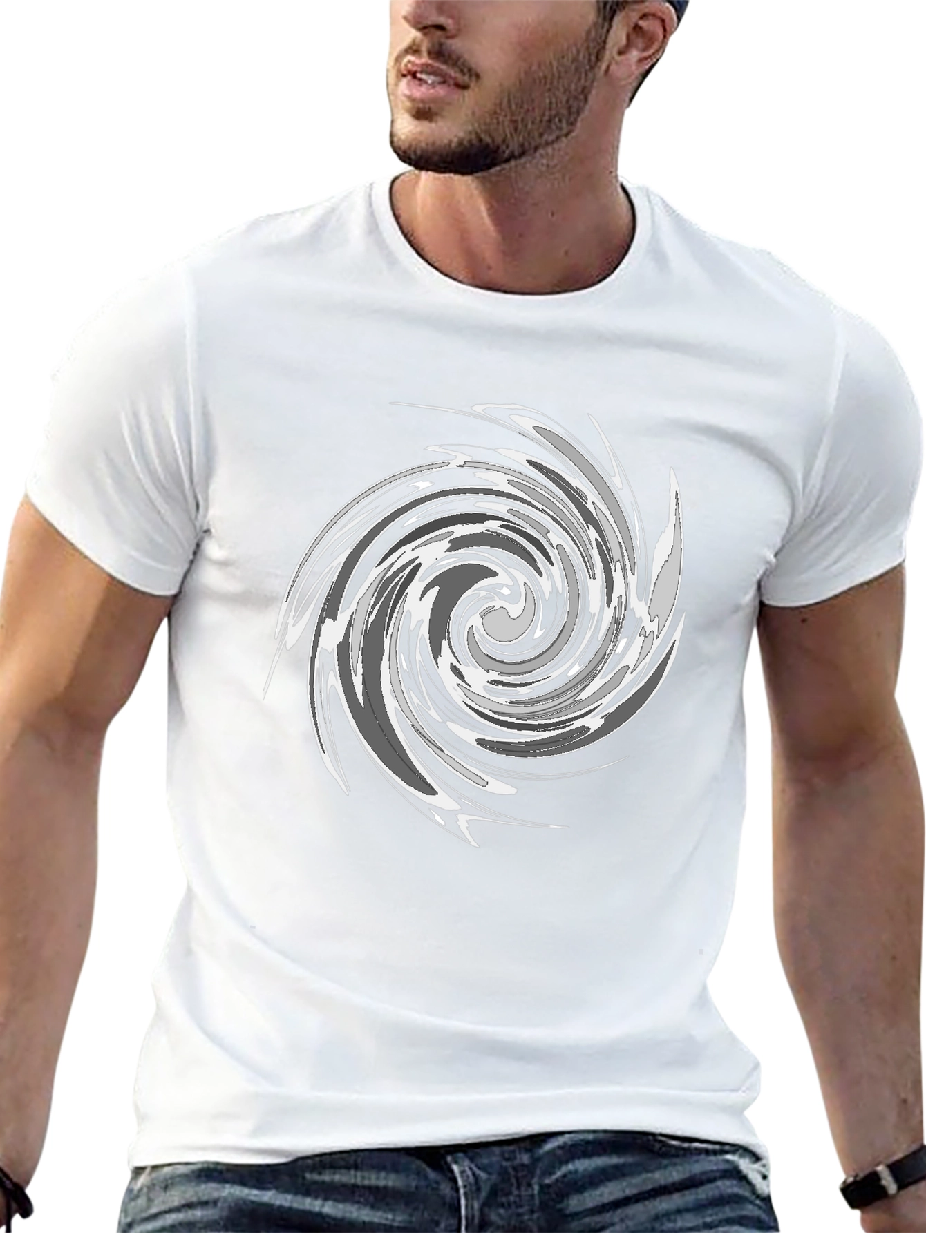 Swirl Graphic Black T-Shirt