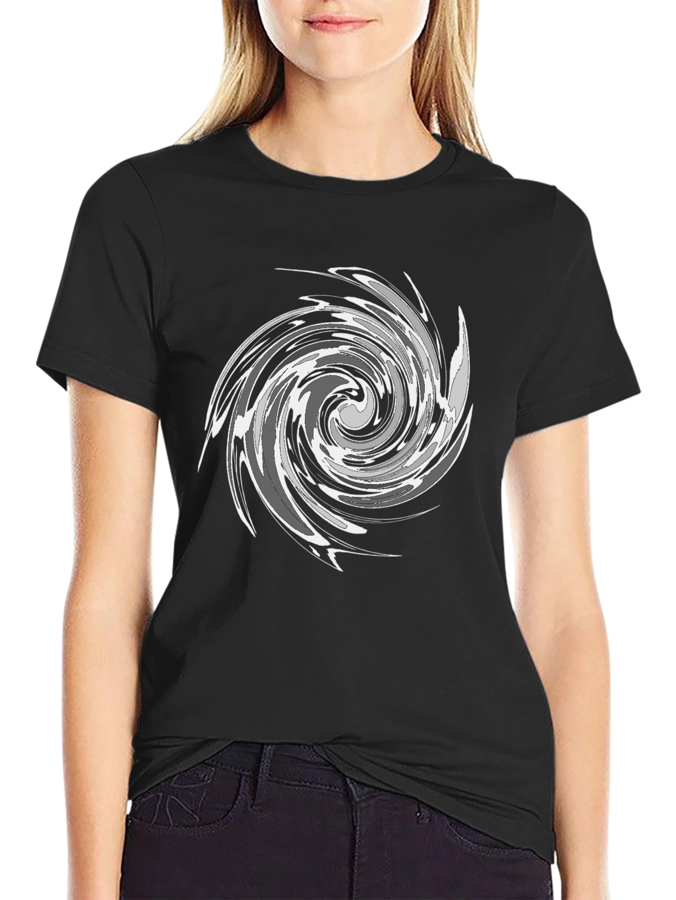 Swirl Graphic Black T-Shirt