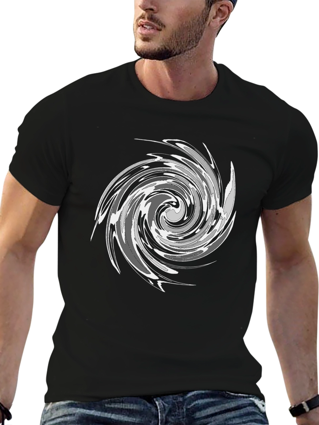 Swirl Graphic Black T-Shirt