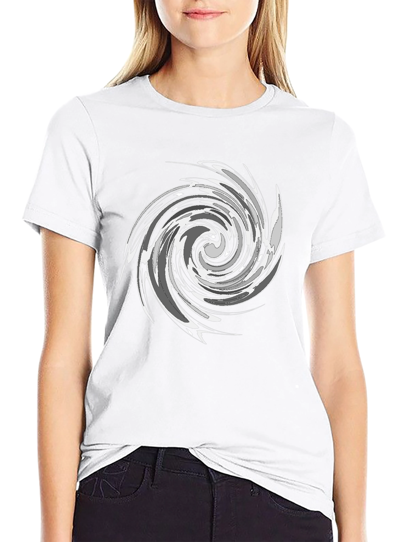 Swirl Graphic Black T-Shirt