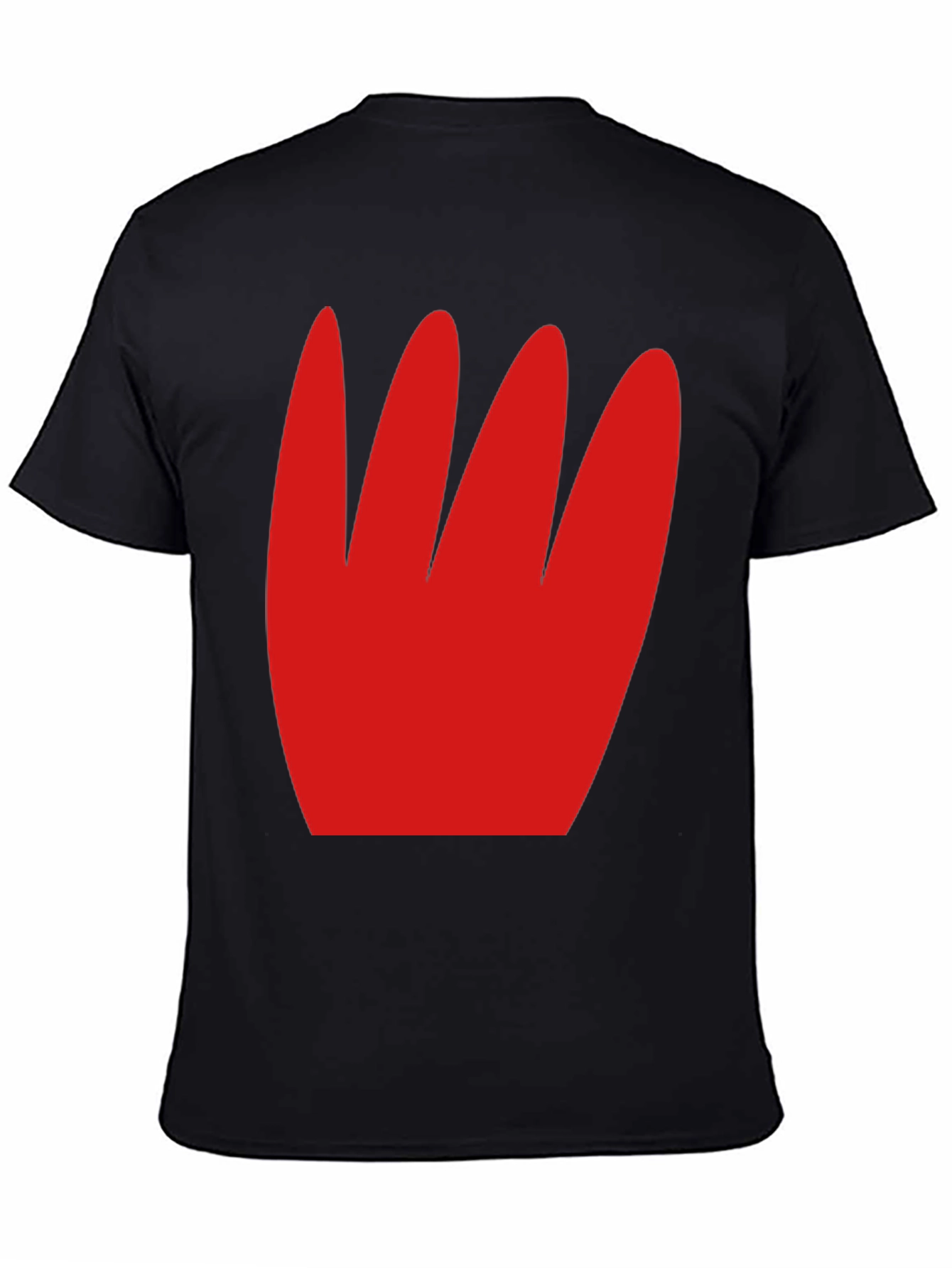 Bold Graphic Tee - Red Abstract Design Black Shirt
