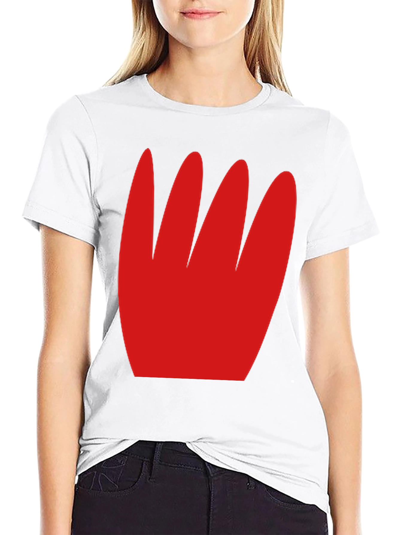 Bold Graphic Tee - Red Abstract Design Black Shirt