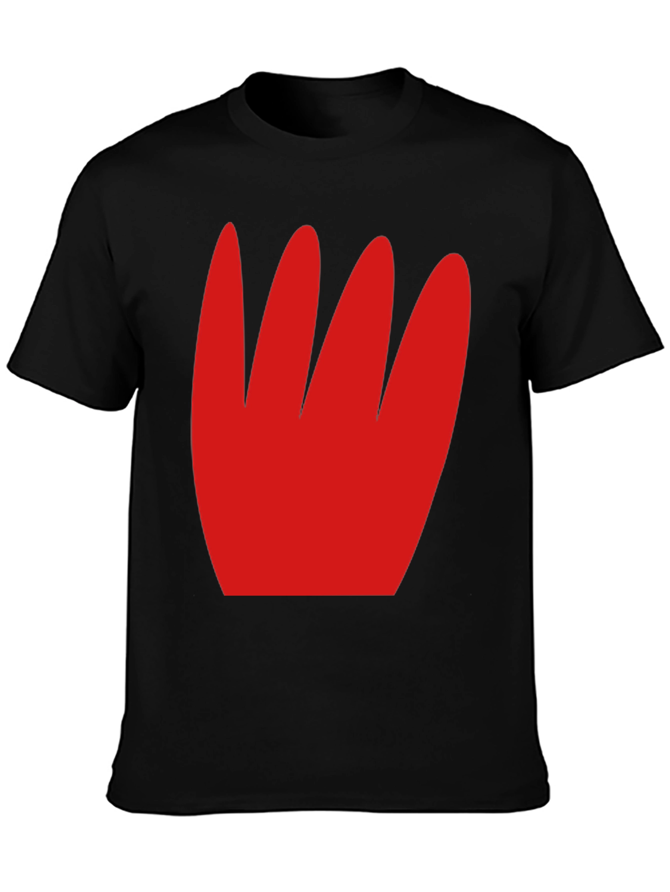 Bold Graphic Tee - Red Abstract Design Black Shirt