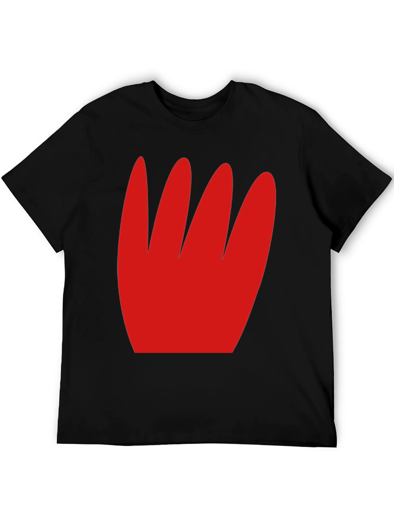 Bold Graphic Tee - Red Abstract Design Black Shirt