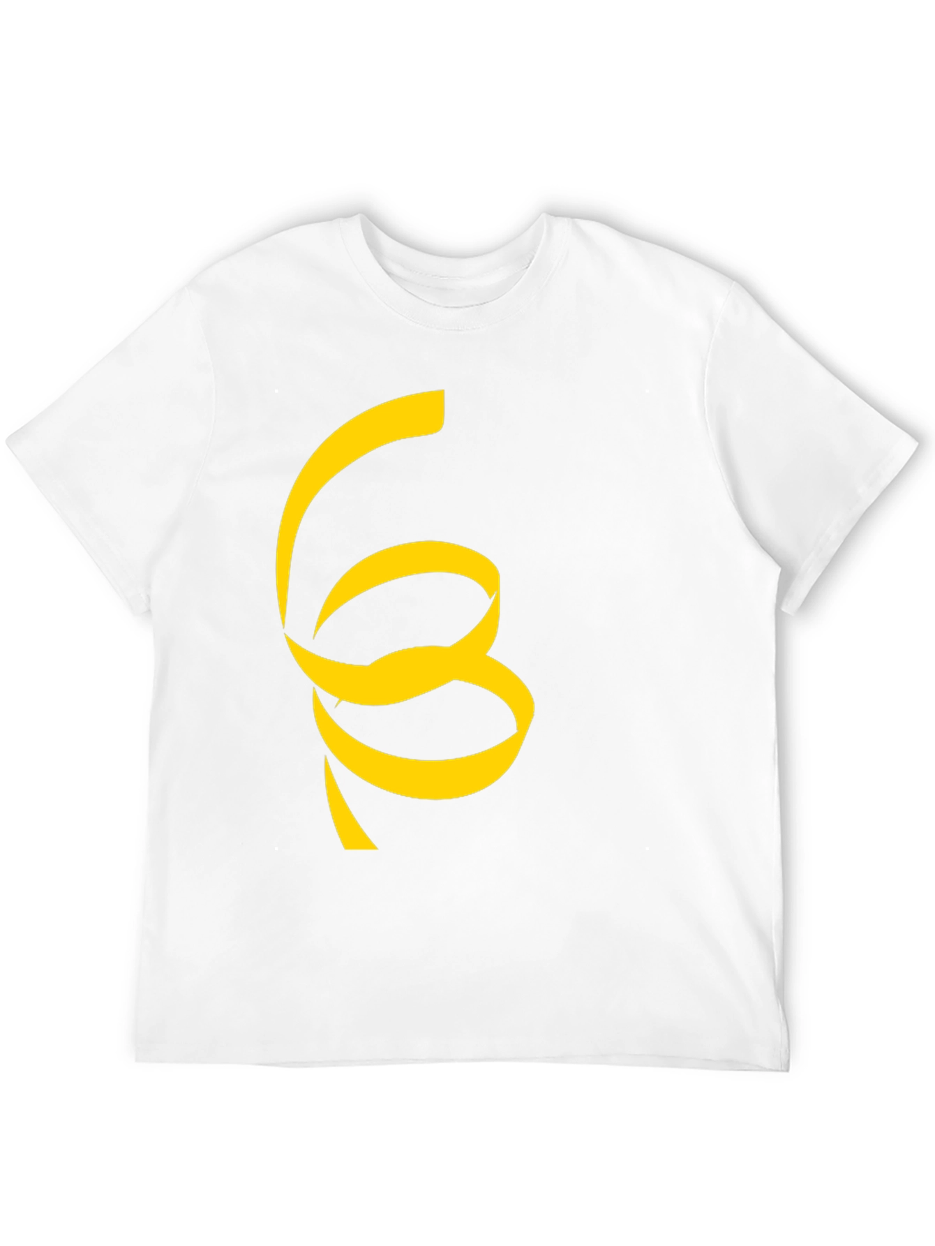 Black T-Shirt with Unique Yellow Ribbon Design