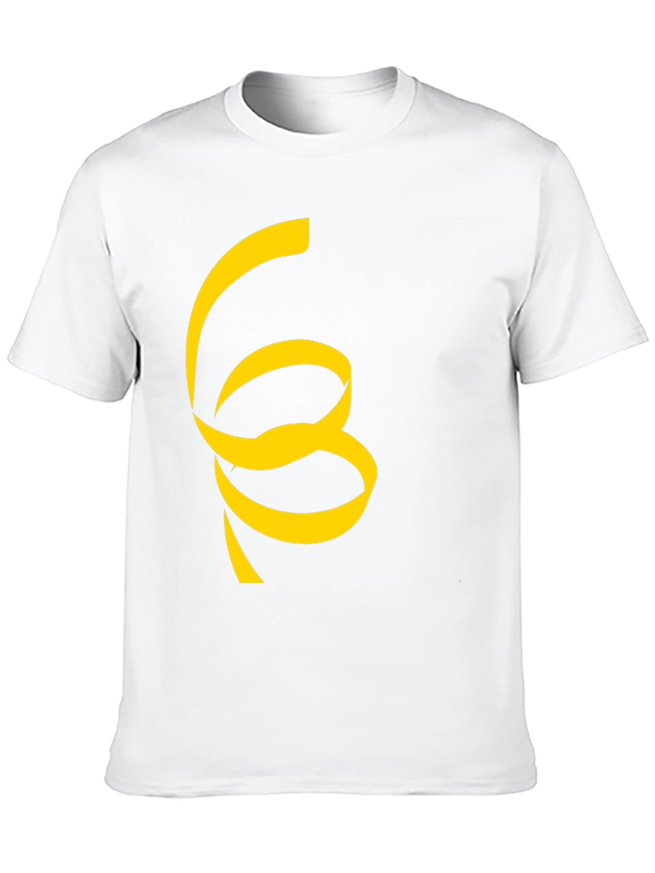 Black T-Shirt with Unique Yellow Ribbon Design