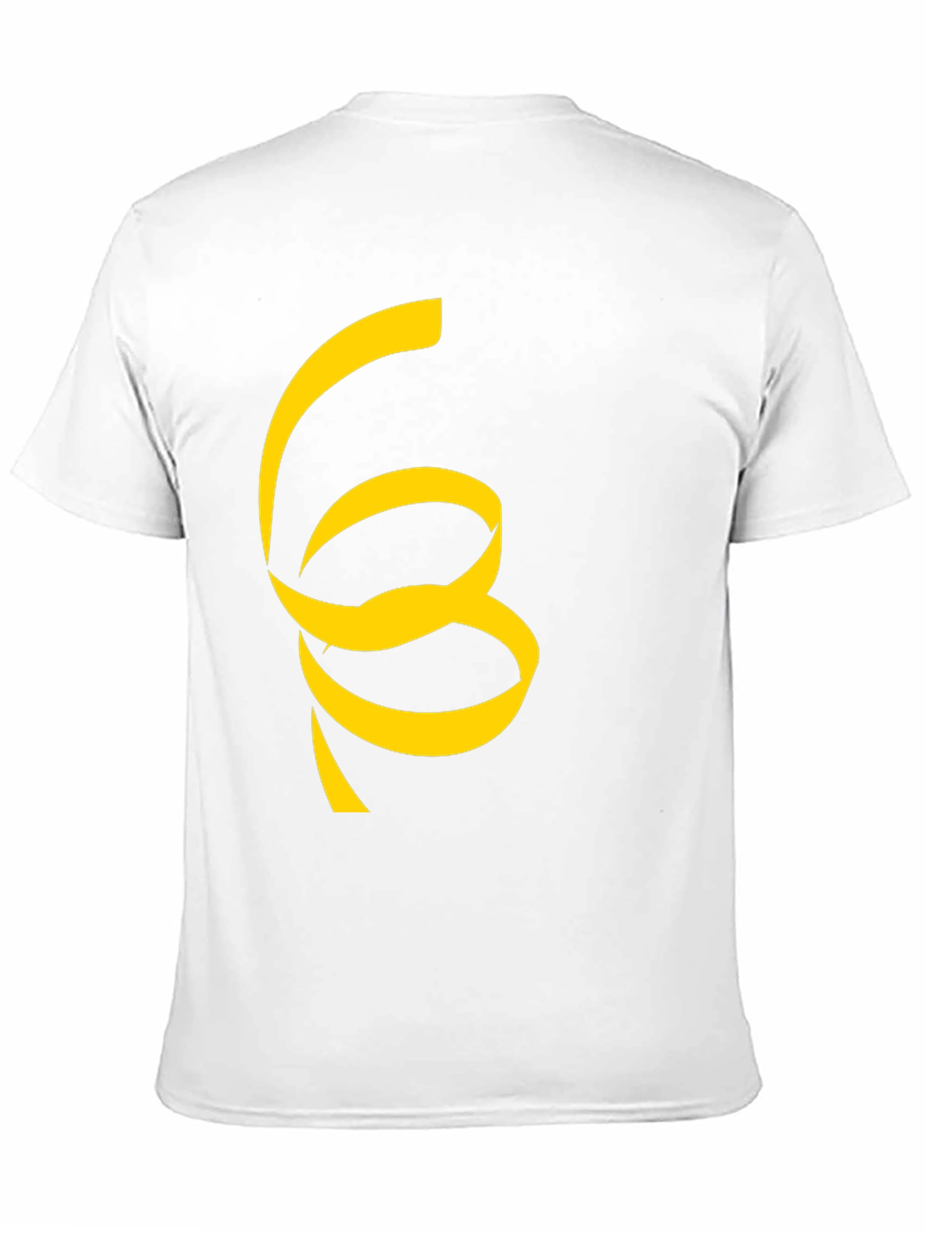 Black T-Shirt with Unique Yellow Ribbon Design
