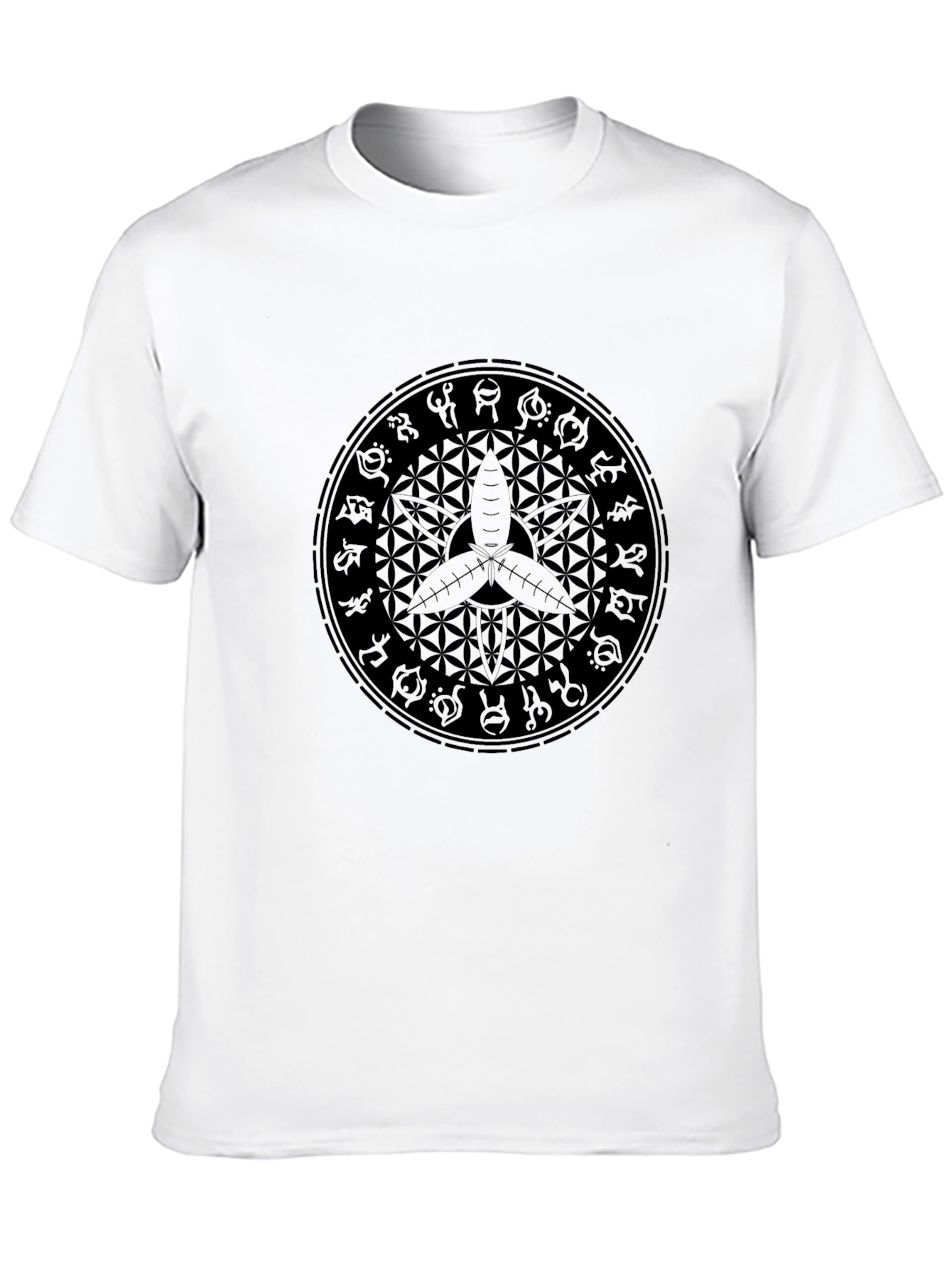 Geometric Graphic Print Black T-Shirt