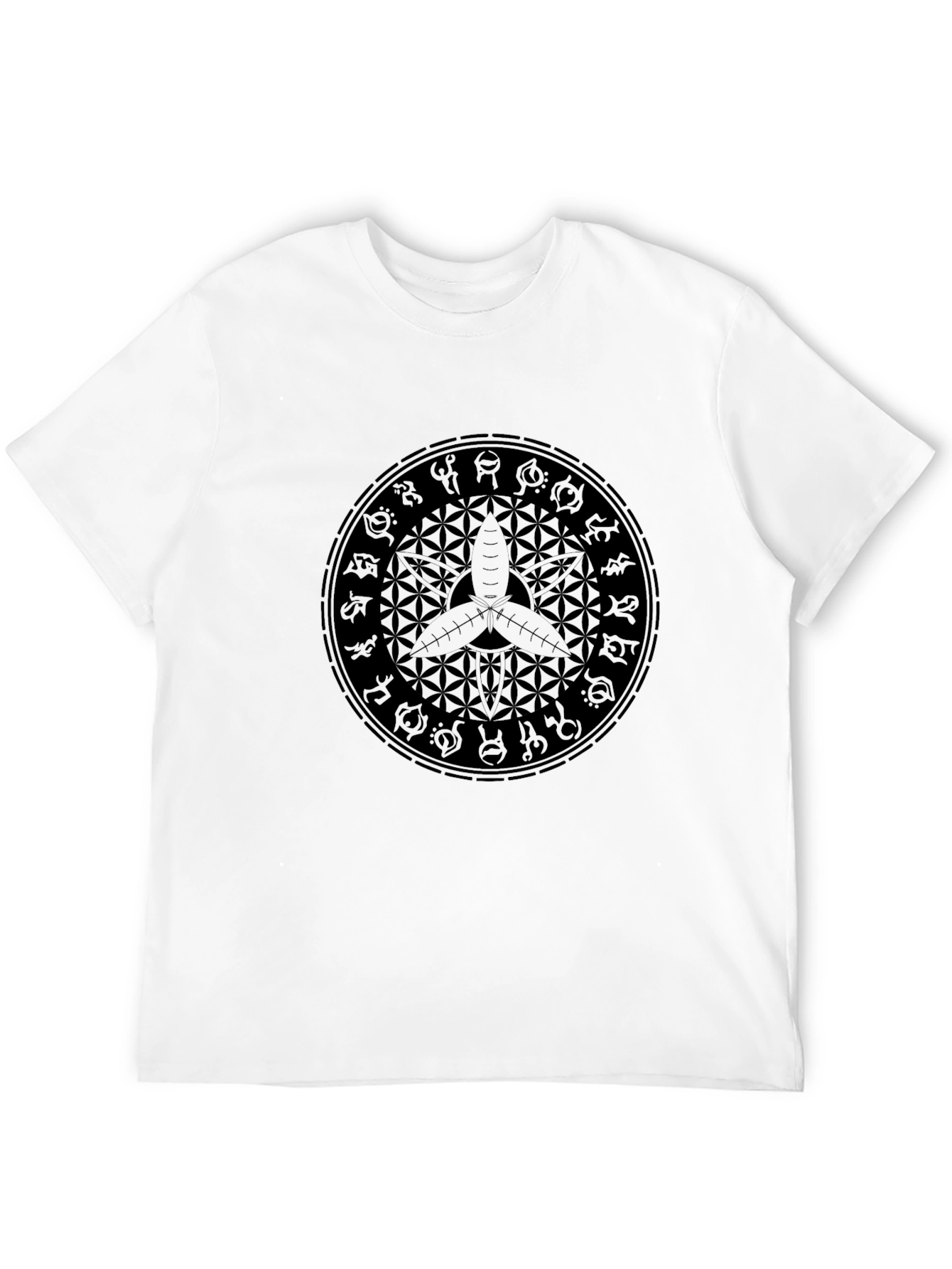 Geometric Graphic Print Black T-Shirt