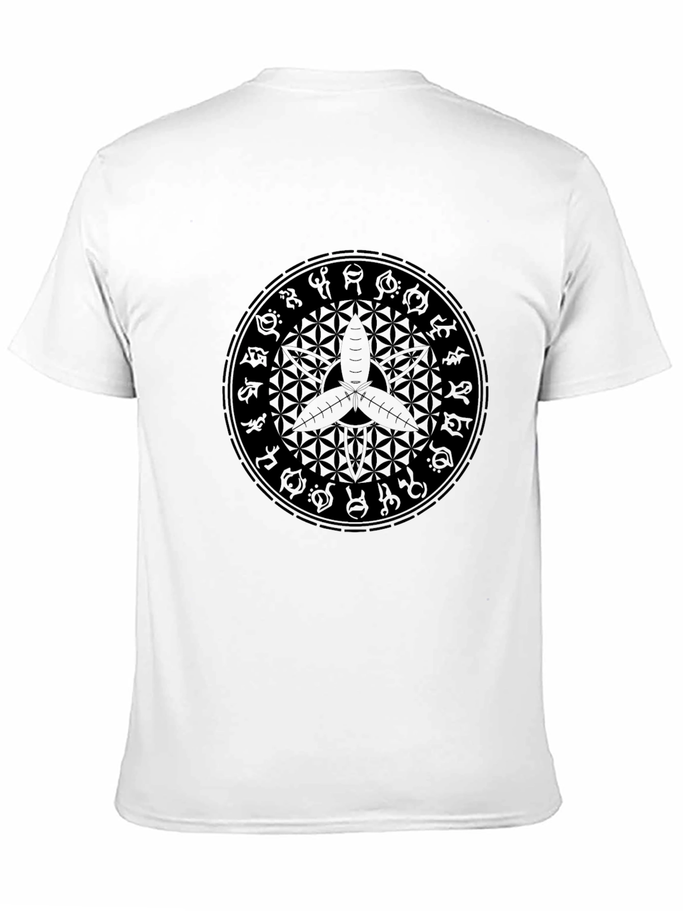 Geometric Graphic Print Black T-Shirt
