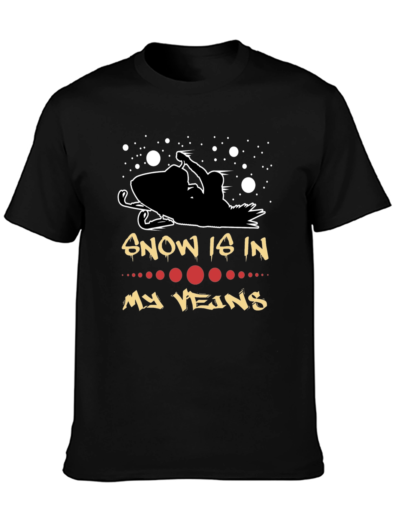 Snow Is In My Veins Black Graphic Tee