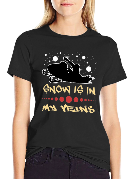 Snow Is In My Veins Black Graphic Tee