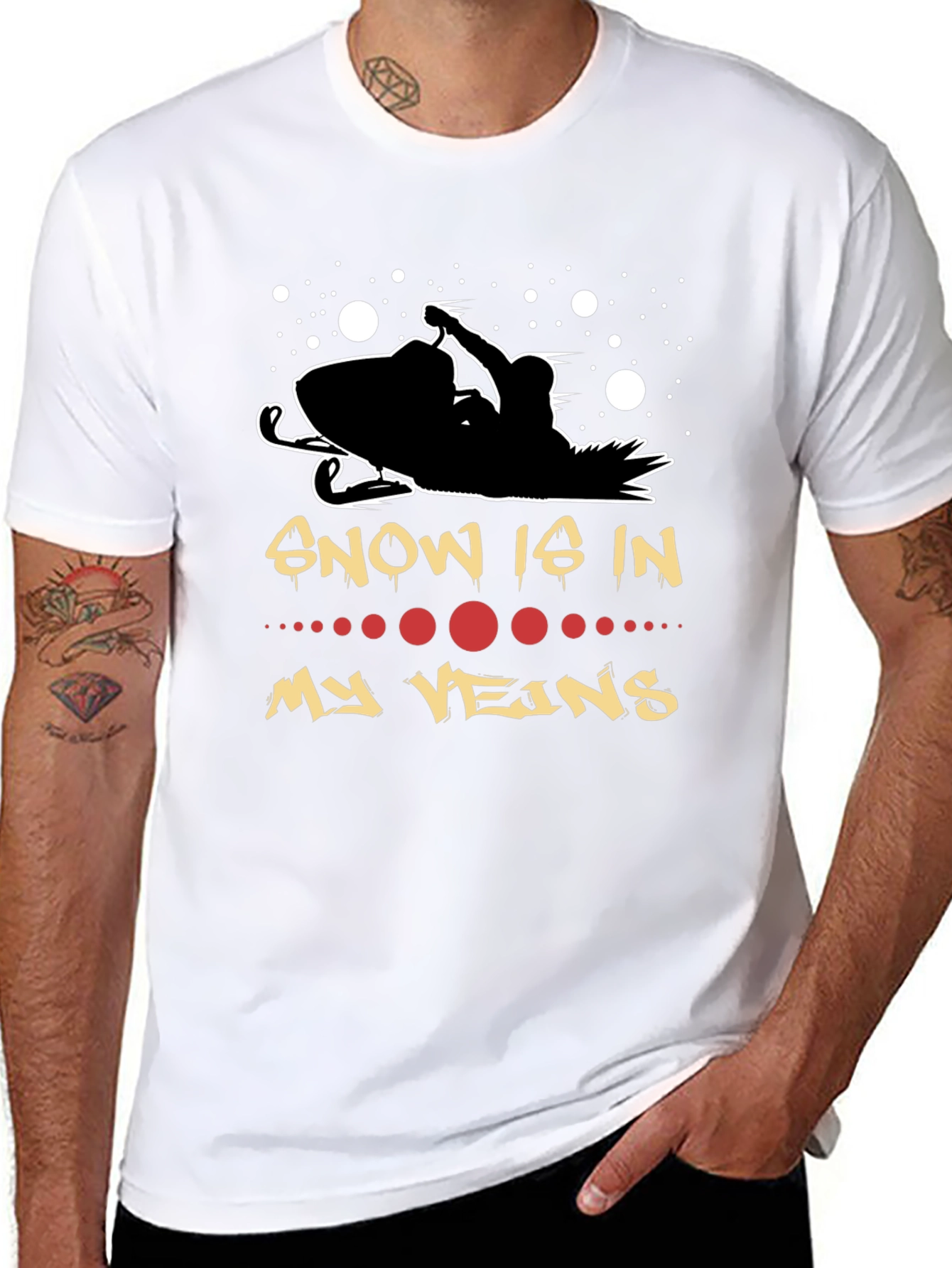 Snow Is In My Veins Black Graphic Tee