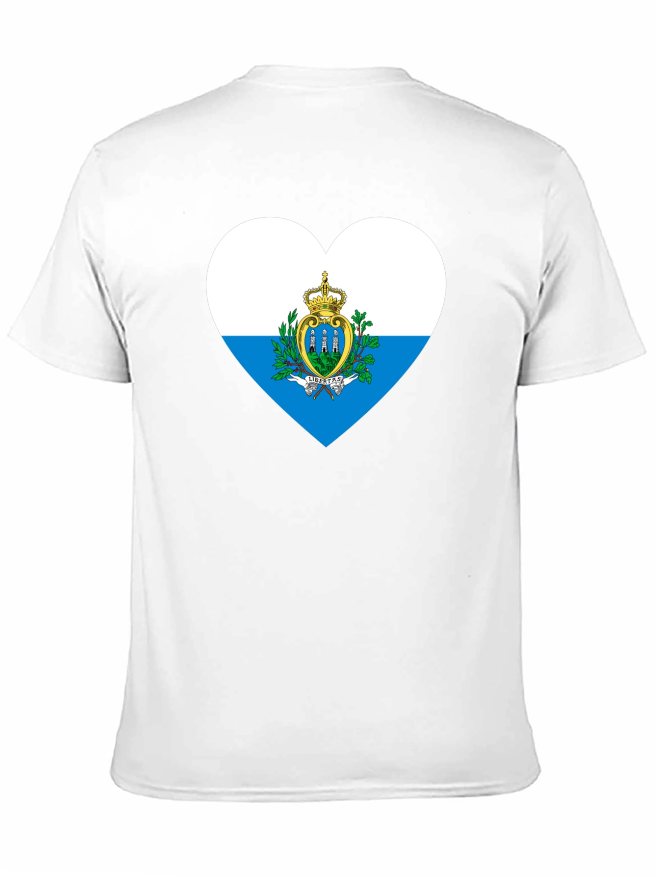 San Marino Flag Heart Black T-Shirt