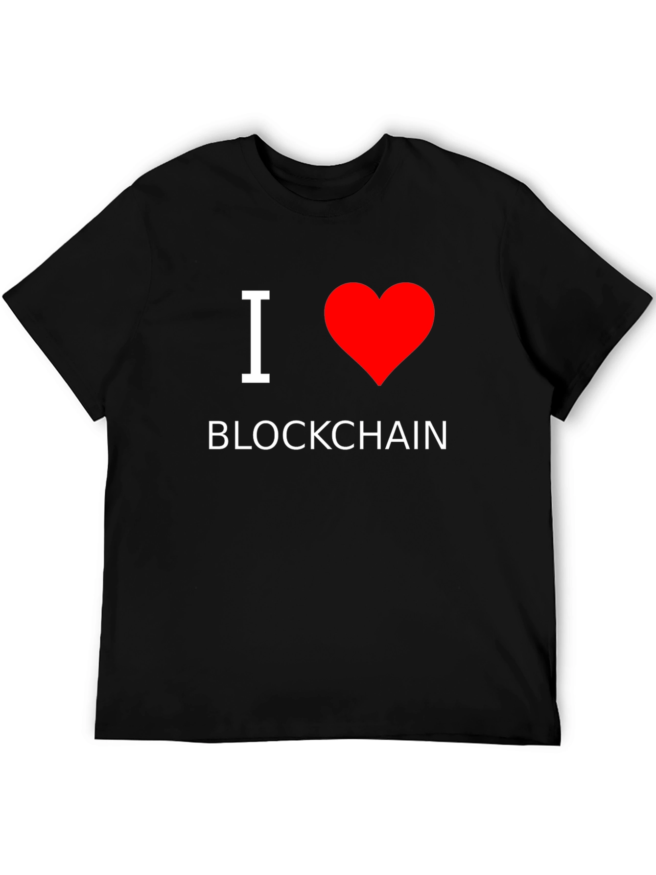 I Heart Blockchain Black T-Shirt