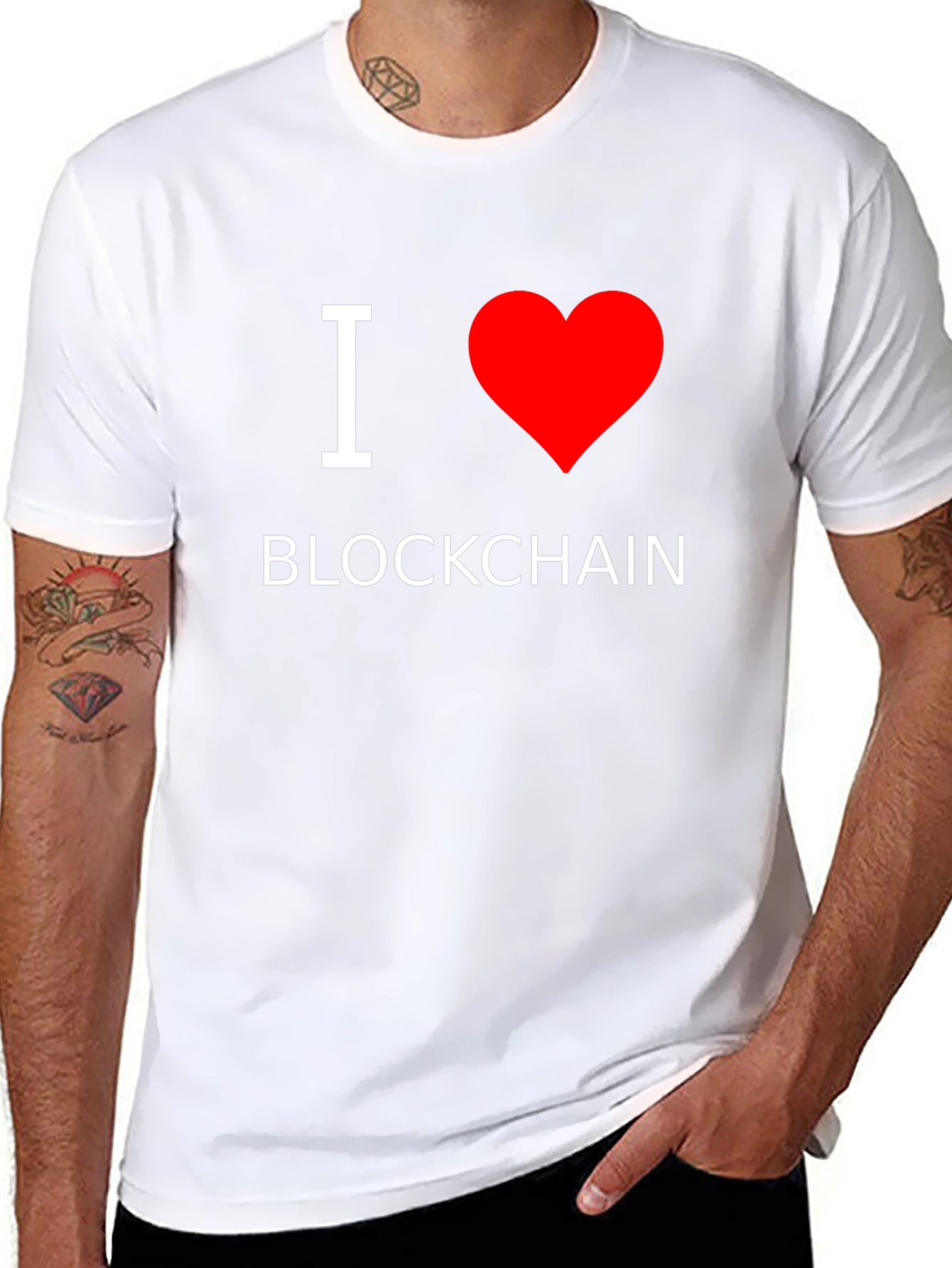 I Heart Blockchain Black T-Shirt