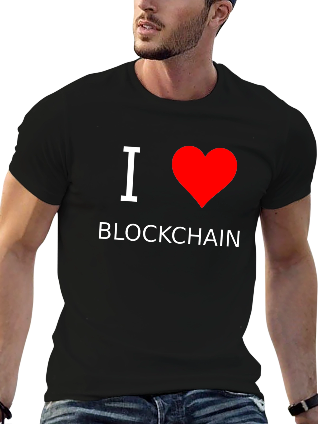 I Heart Blockchain Black T-Shirt