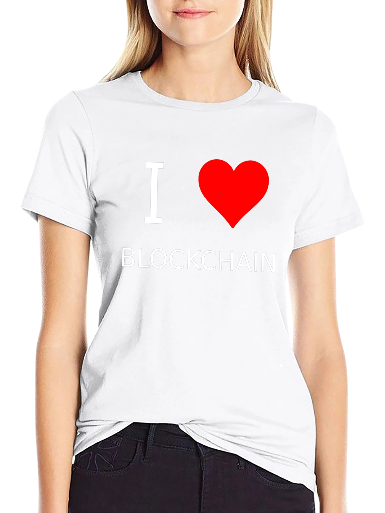 I Heart Blockchain Black T-Shirt
