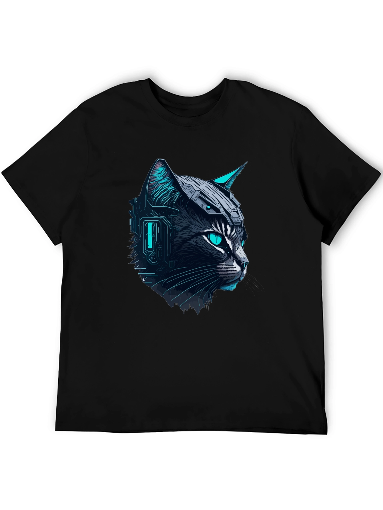 Cyber Cat Tee - Futuristic Graphic T-Shirt
