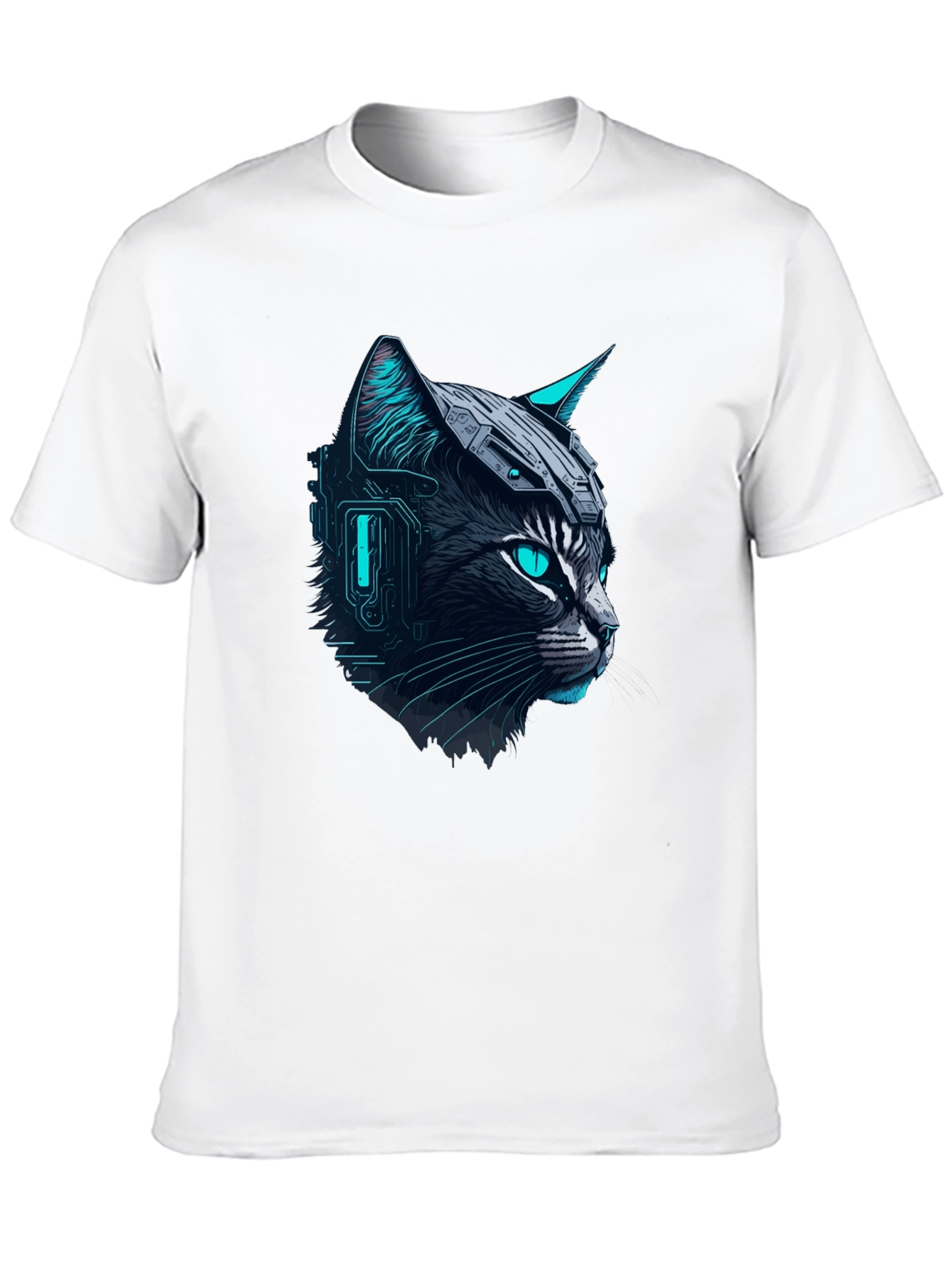 Cyber Cat Tee - Futuristic Graphic T-Shirt