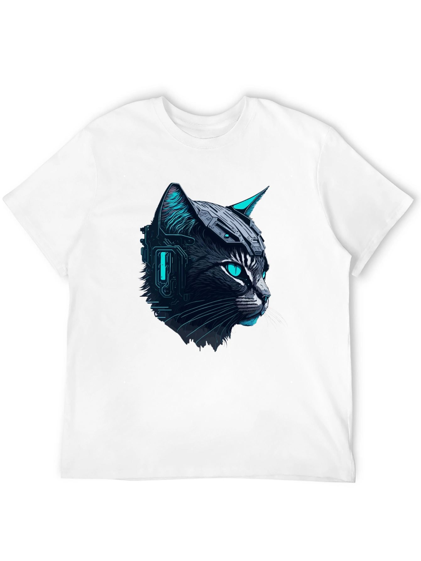 Cyber Cat Tee - Futuristic Graphic T-Shirt
