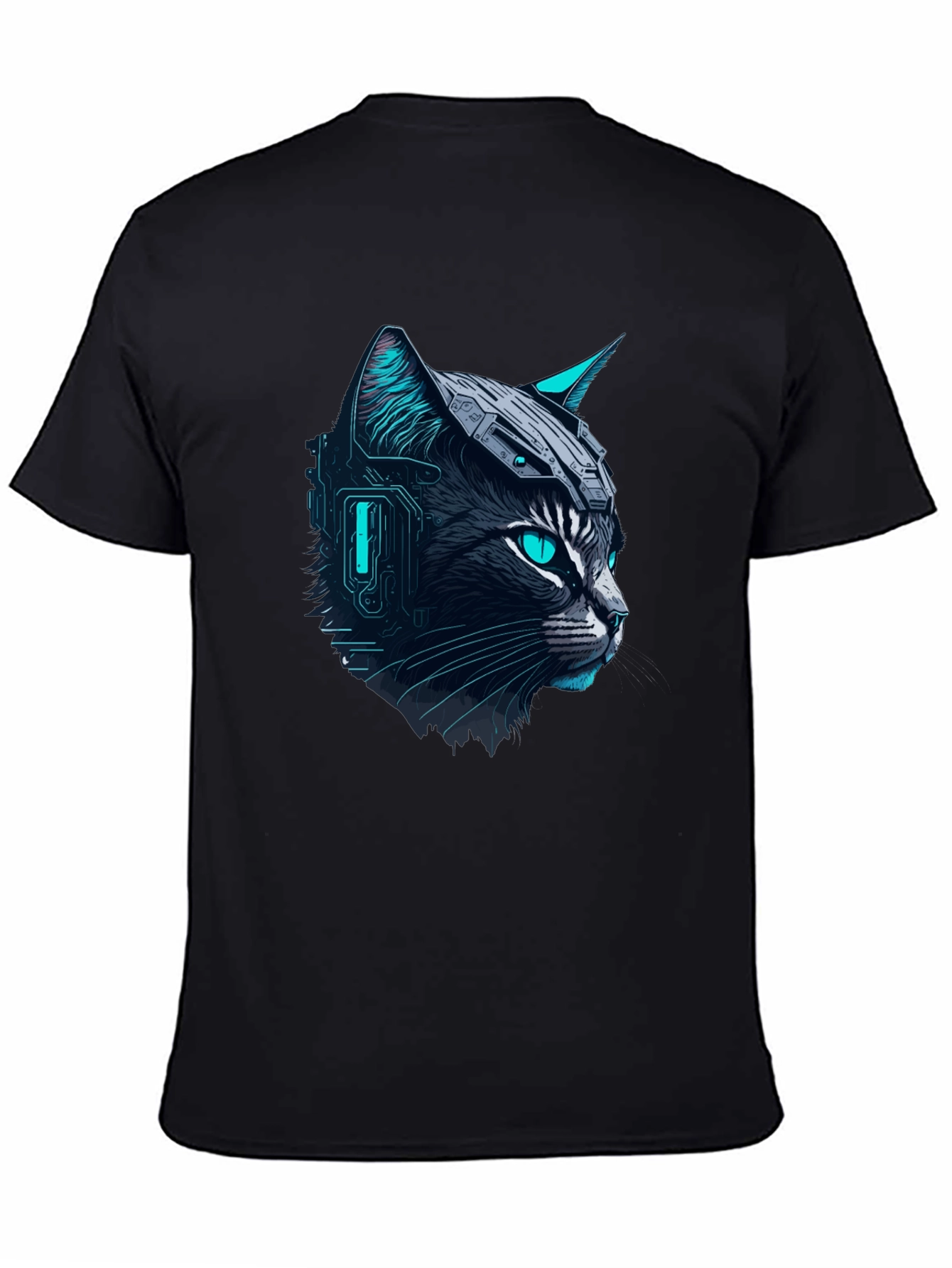 Cyber Cat Tee - Futuristic Graphic T-Shirt