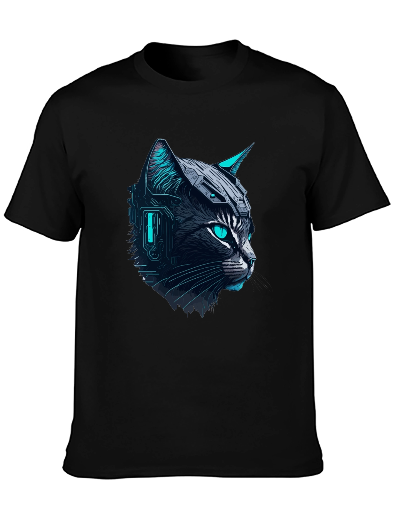 Cyber Cat Tee - Futuristic Graphic T-Shirt