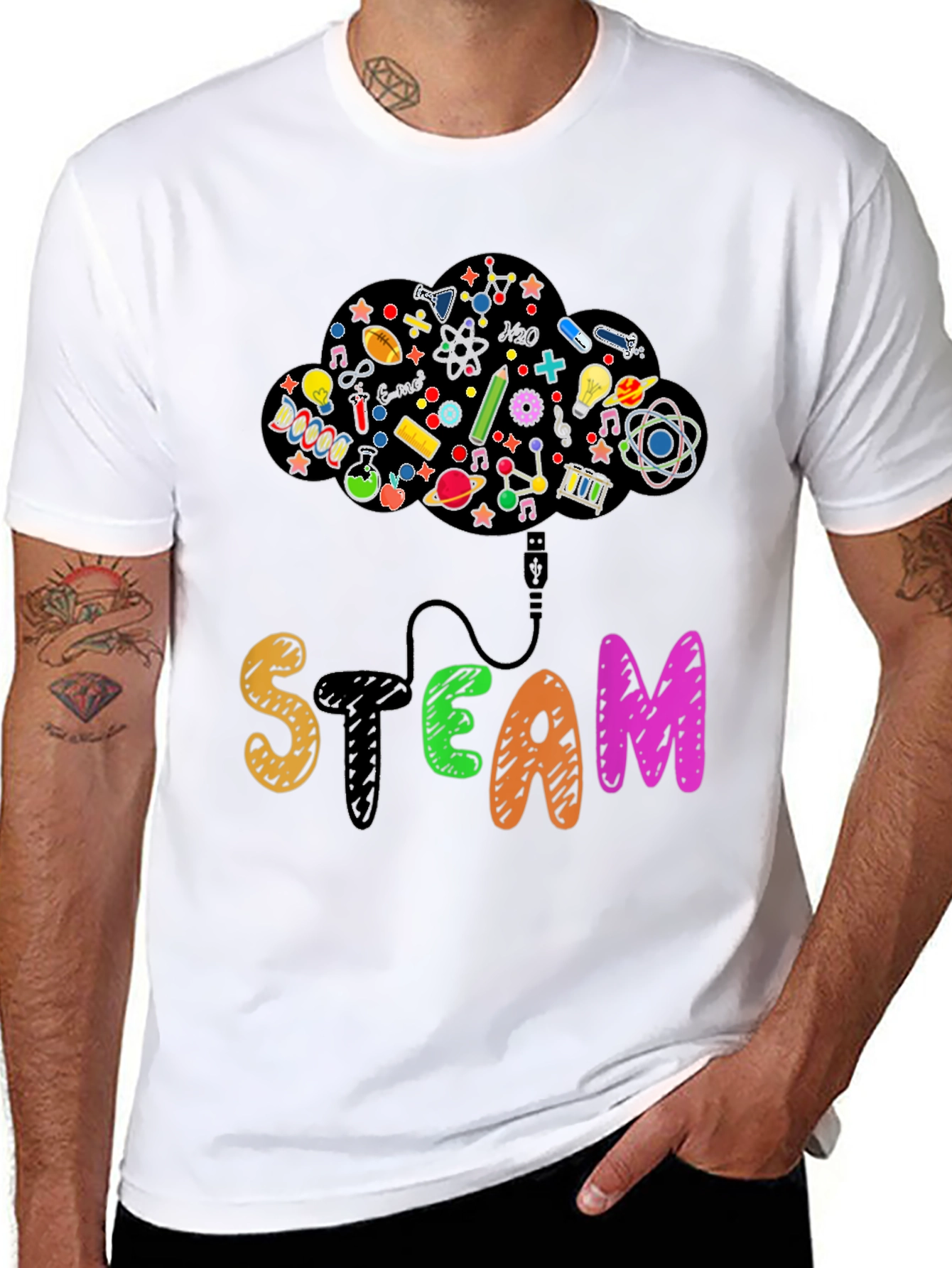STEAM Cloud T-Shirt Science Tech Tee