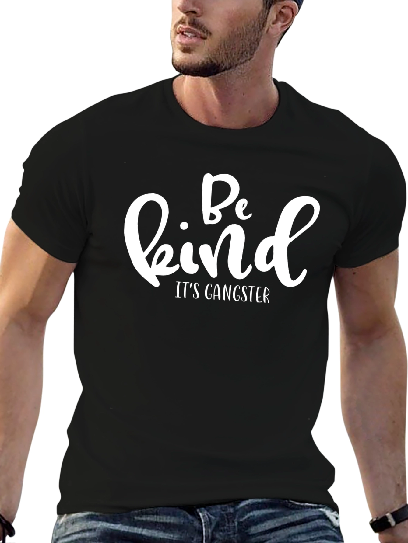 Be Kind Its Gangster Black T-Shirt