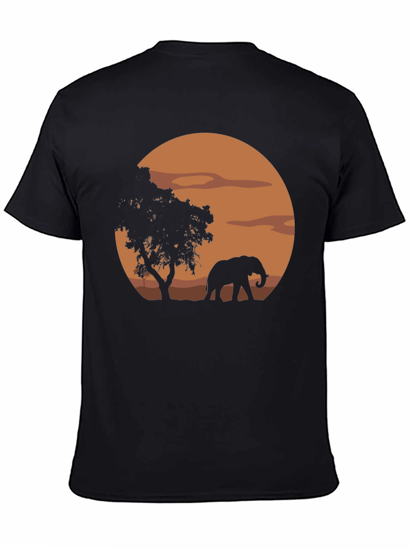African Sunset Elephant Graphic T-Shirt