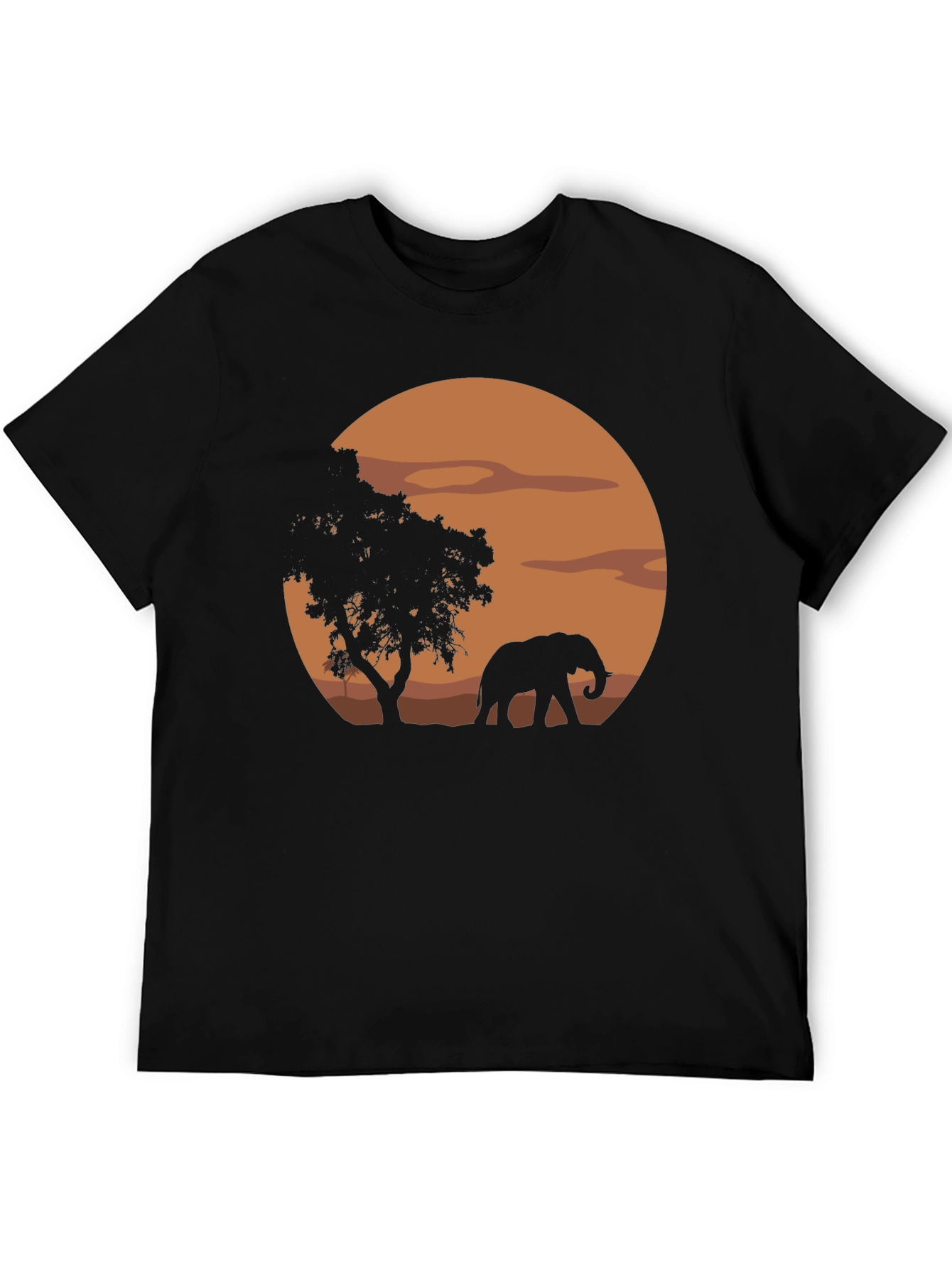 African Sunset Elephant Graphic T-Shirt